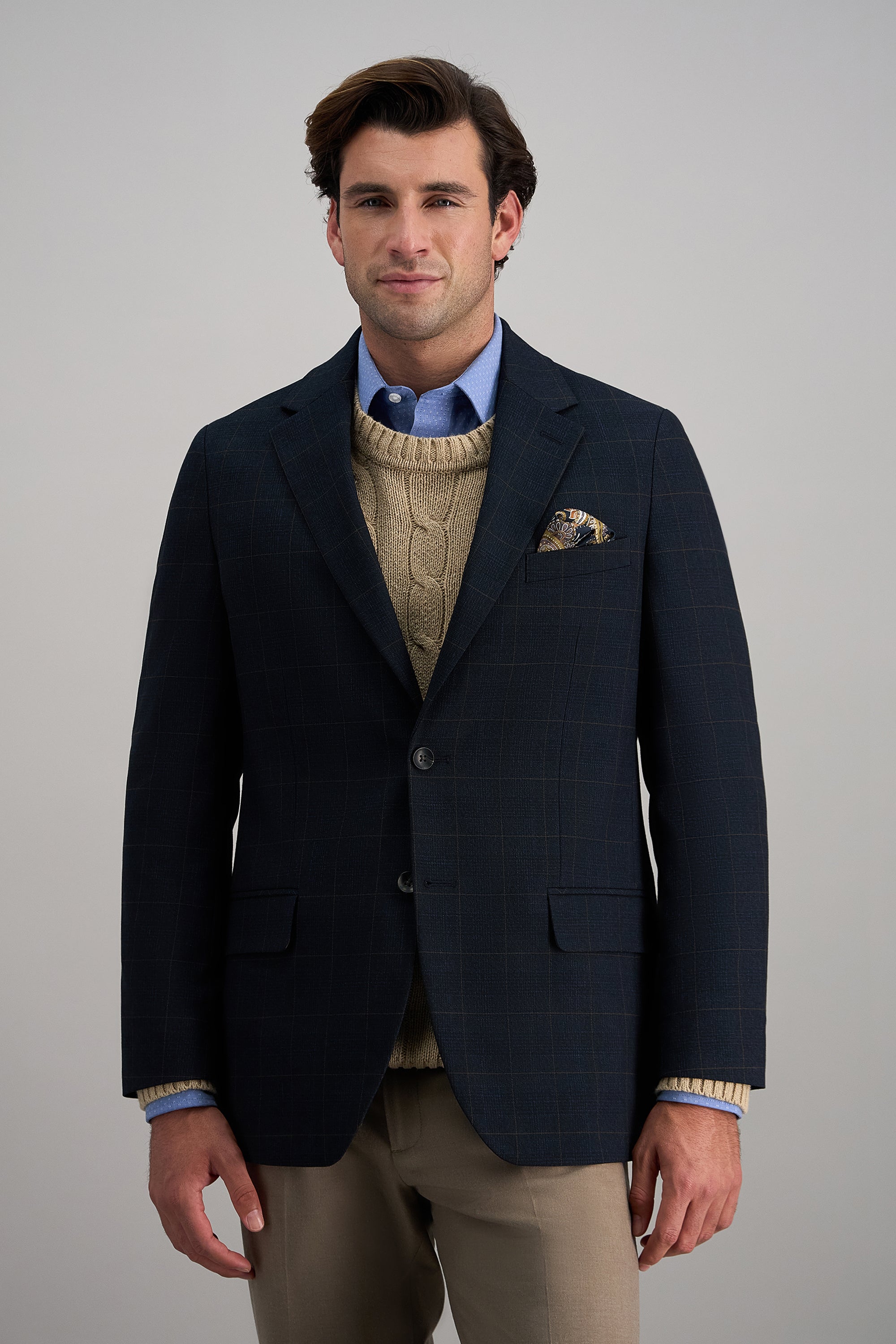J.M. Haggar Glen Plain Coat, , hi-res