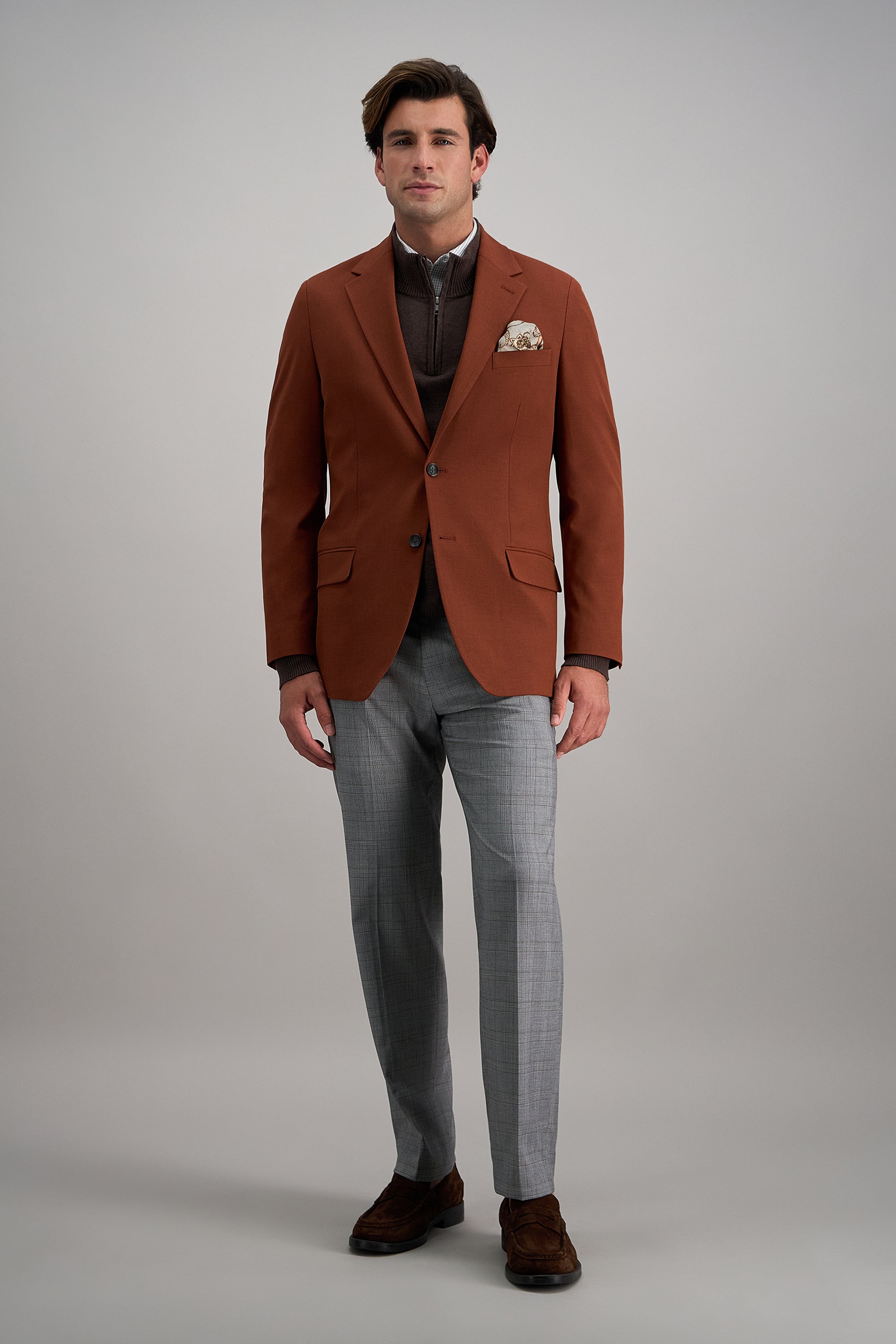 J.M. Haggar Heather Fine Twill Sport Coat, , hi-res#color_merlot heather