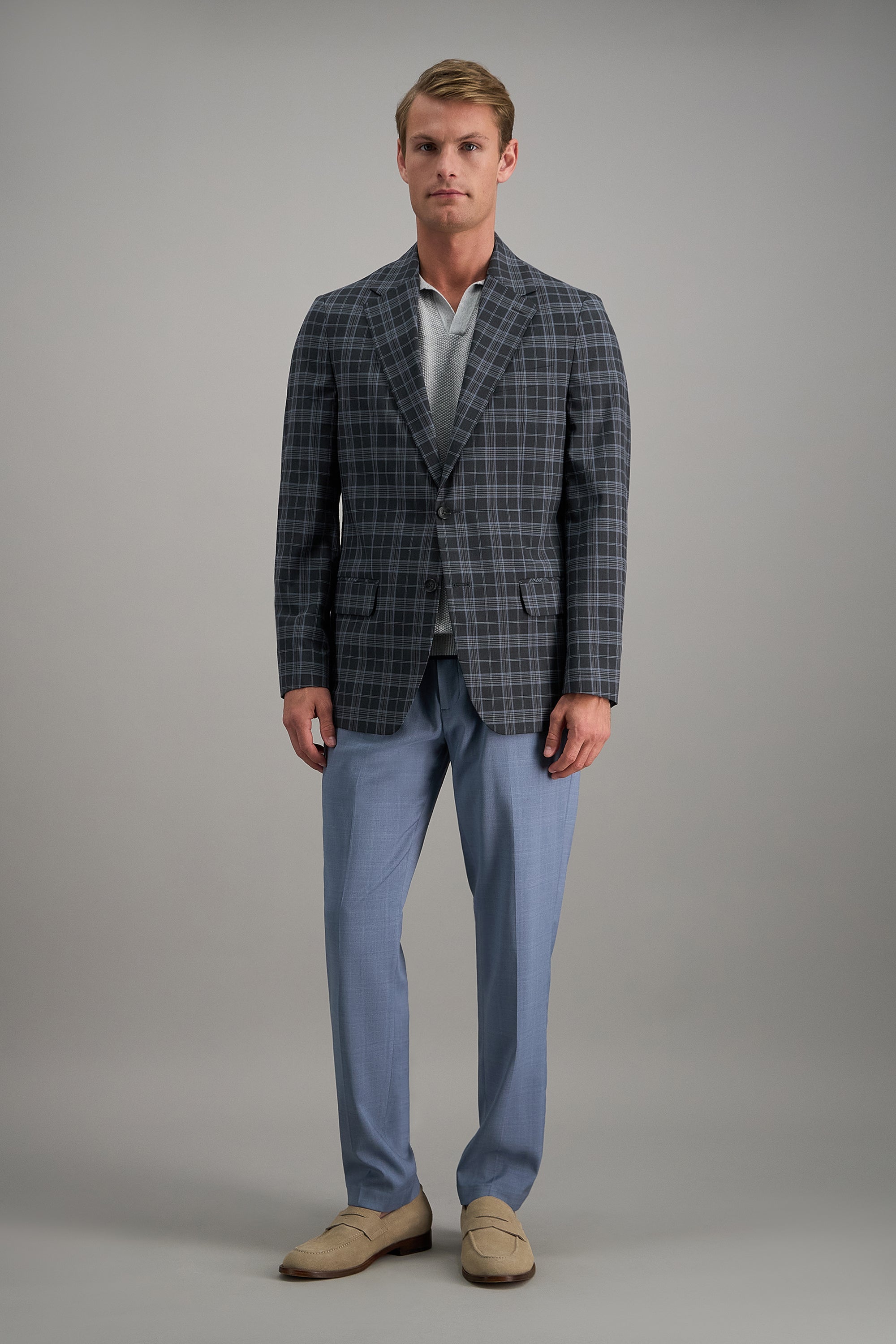 J.M Haggar Large Plaid Sport Coat, , hi-res