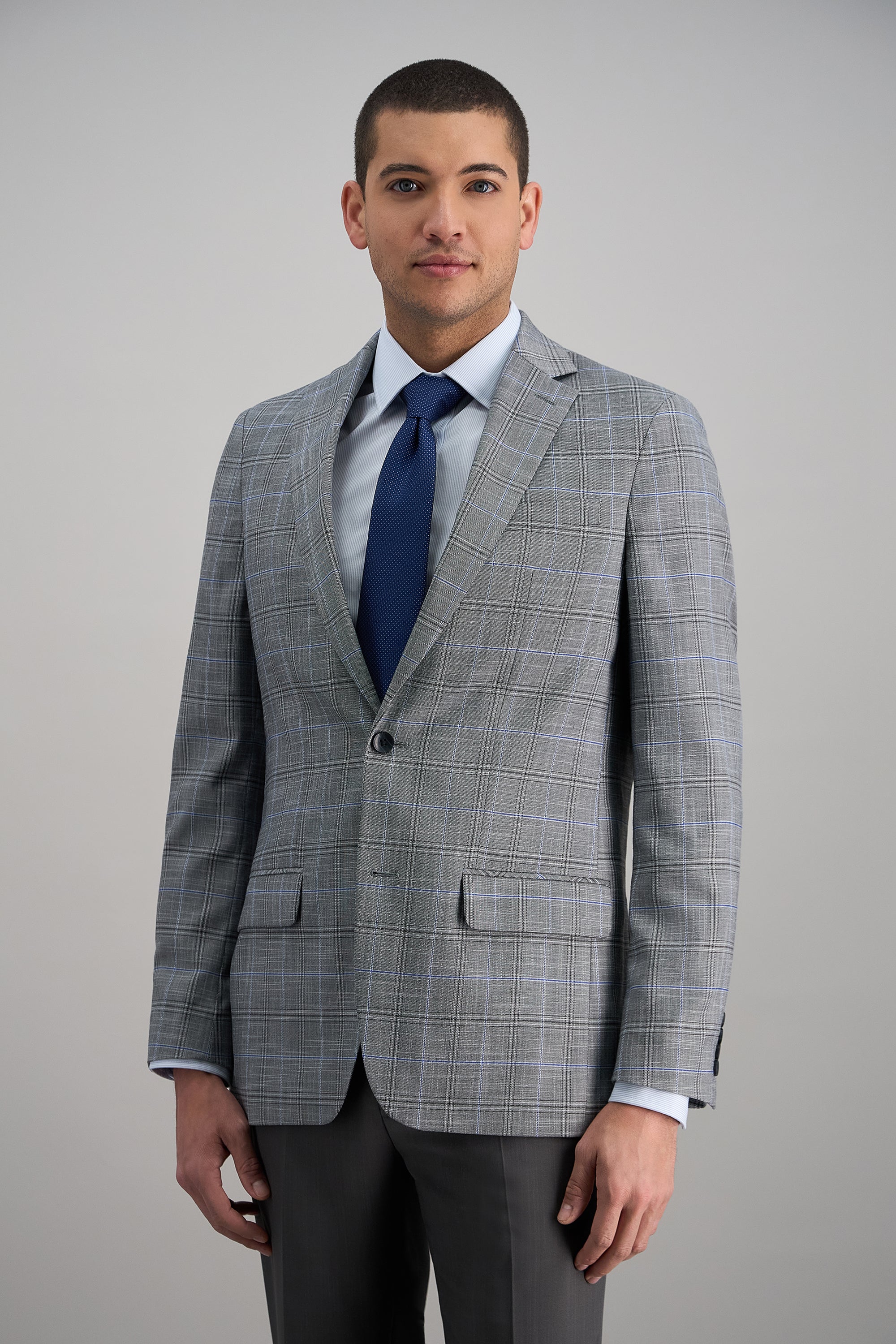 J.M. Haggar Large Plaid Windowpane Sport Coat