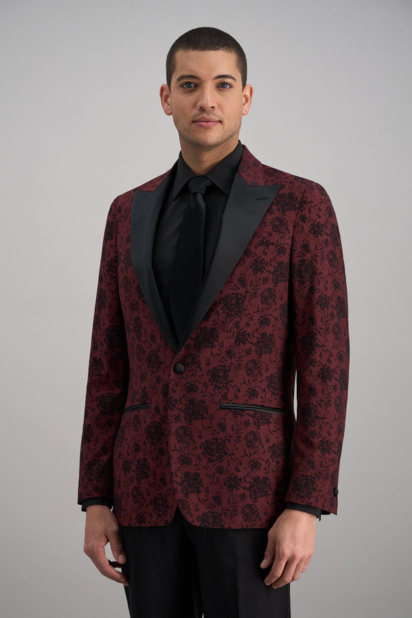 J.M. Haggar Floral Jacquard Sport Coat - Haggar.com#color_heather burgundy