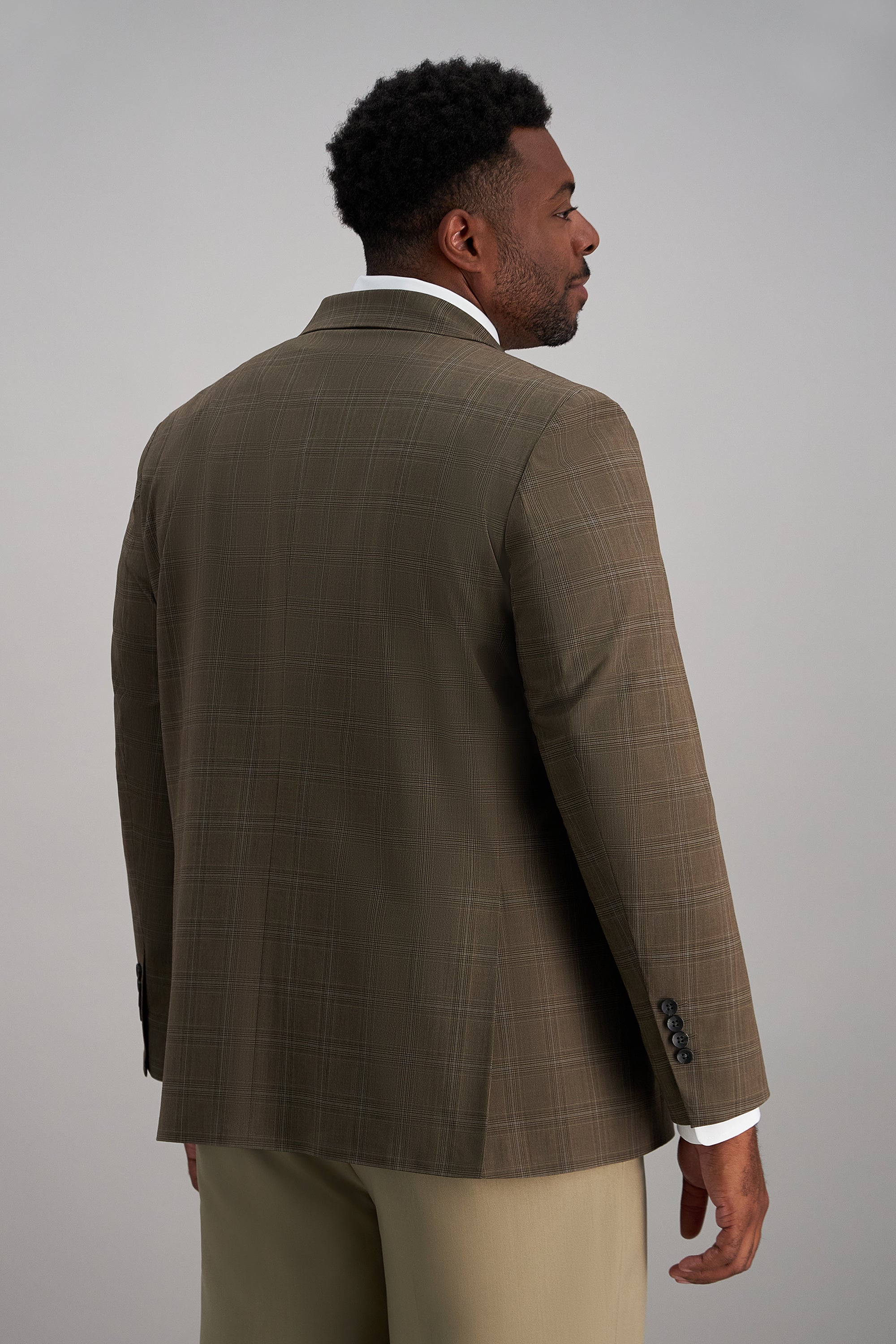 Big & Tall J.M Haggar Plaid Windowpane Sport Coat