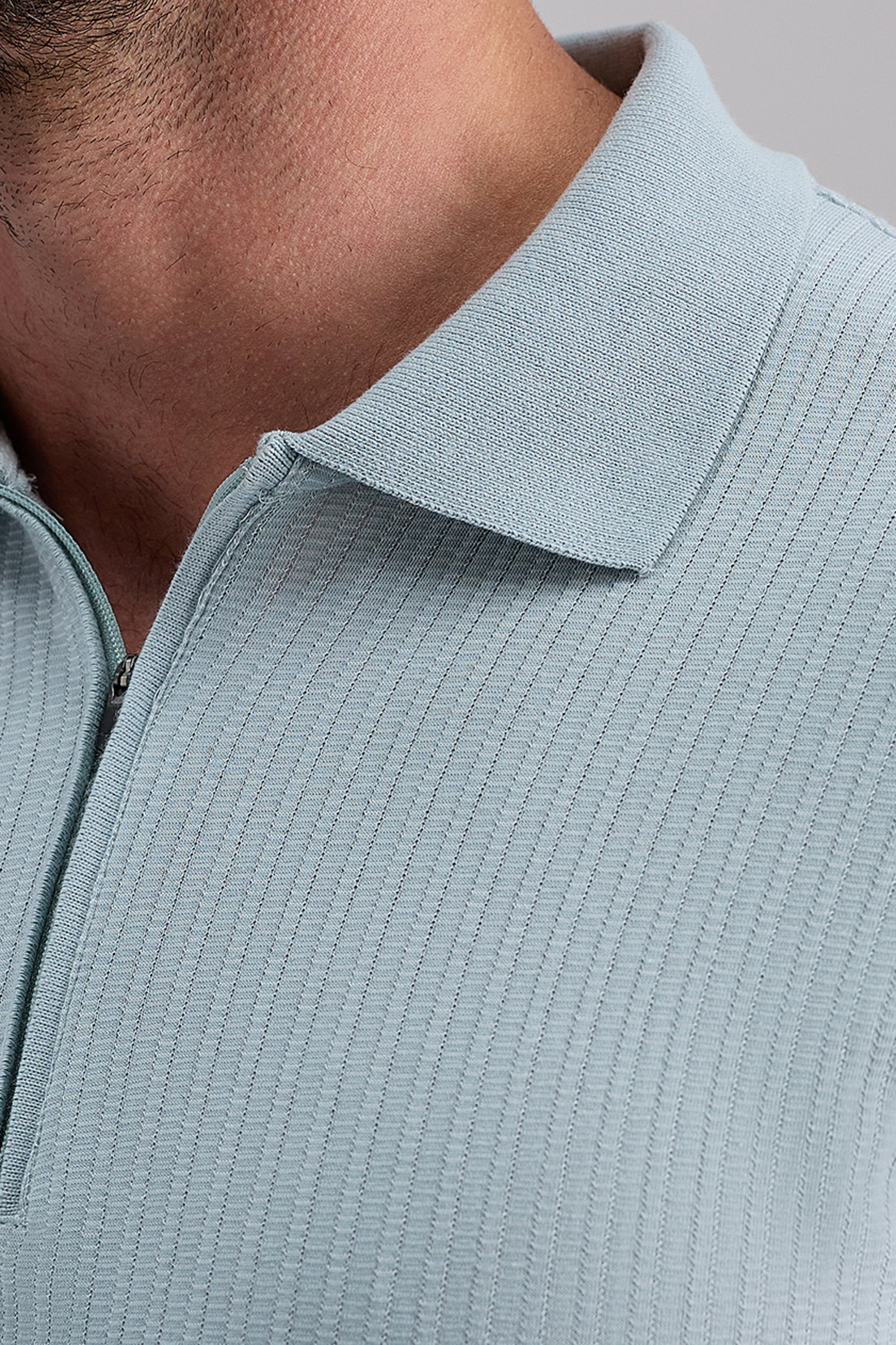 Premium Comfort Quarter Zip Jacquard Polo