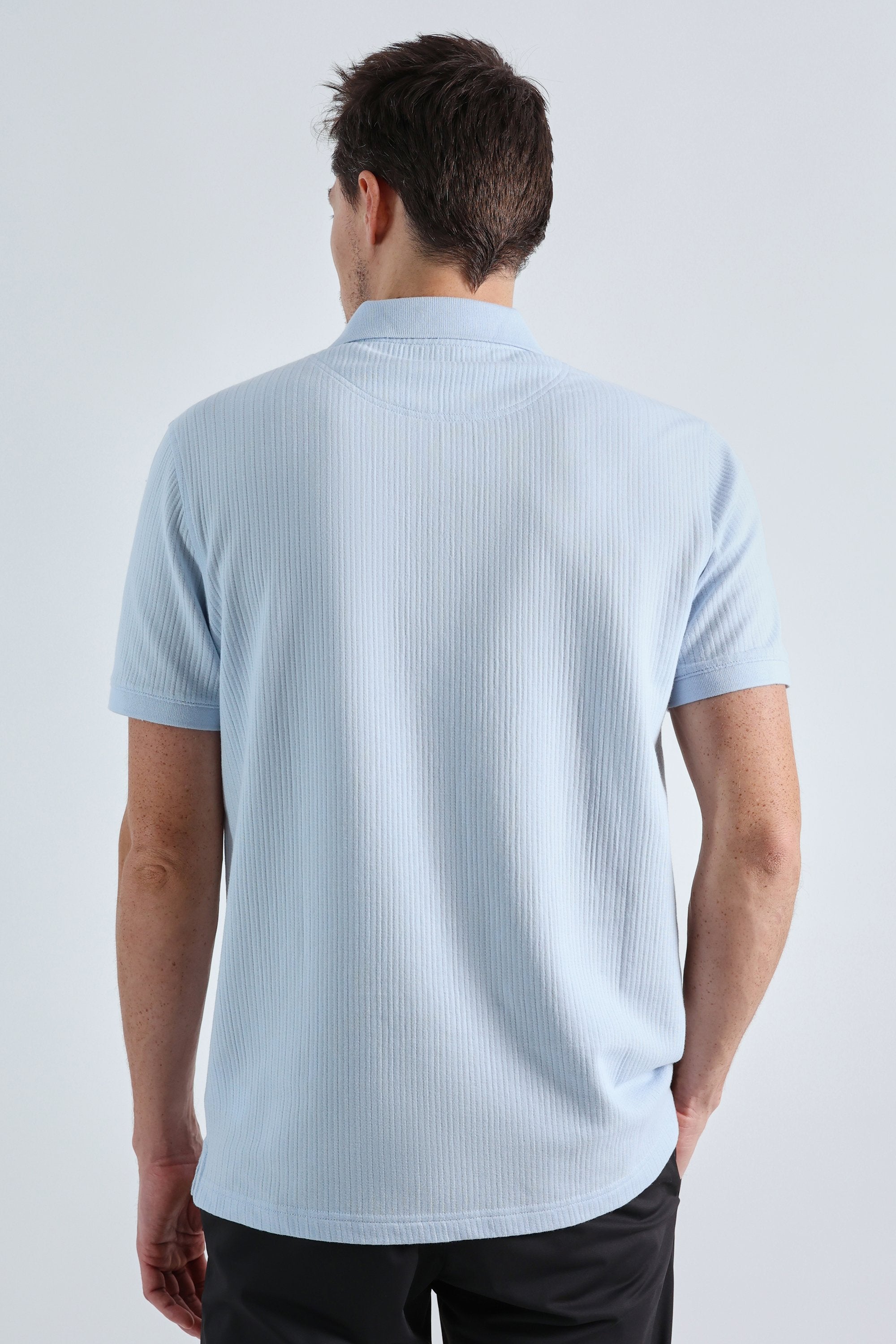 Premium Comfort Quarter Zip Jacquard Polo, , hi-res