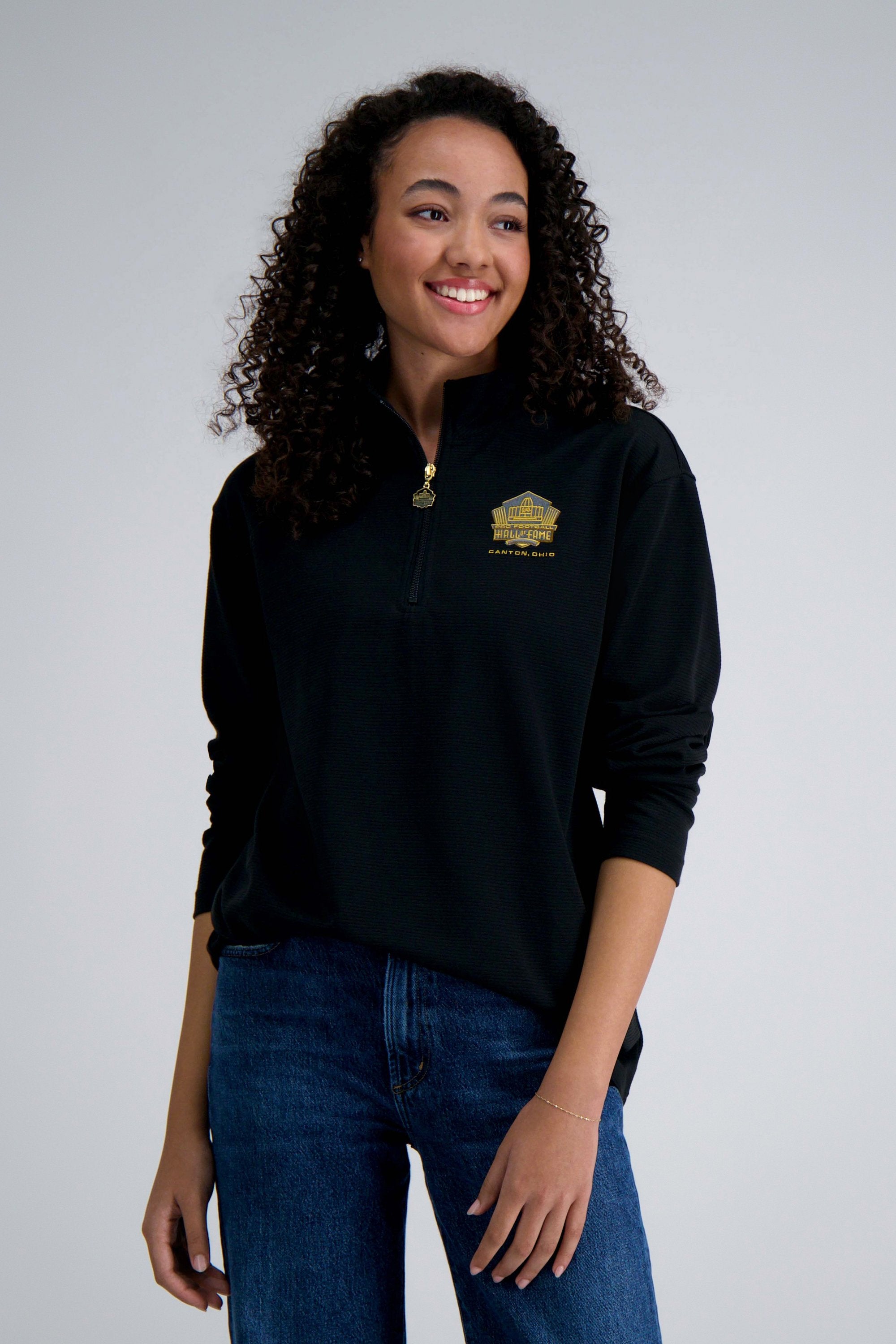 Pro Football Hall of Fame X Haggar – Long Sleeve Ribbed Quarter Zip, , hi-res