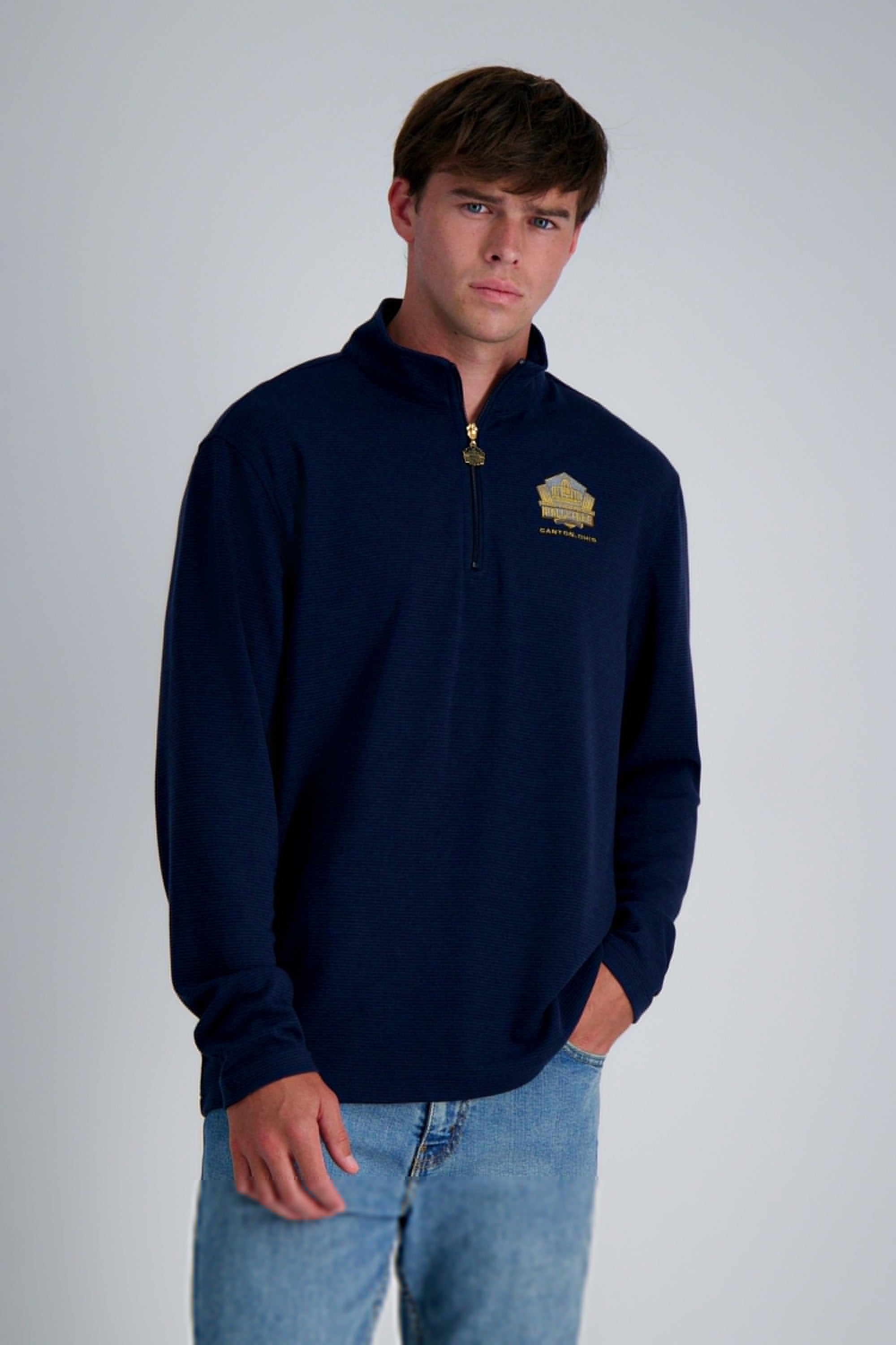 Pro Football Hall of Fame X Haggar – Long Sleeve Ribbed Quarter Zip, , hi-res