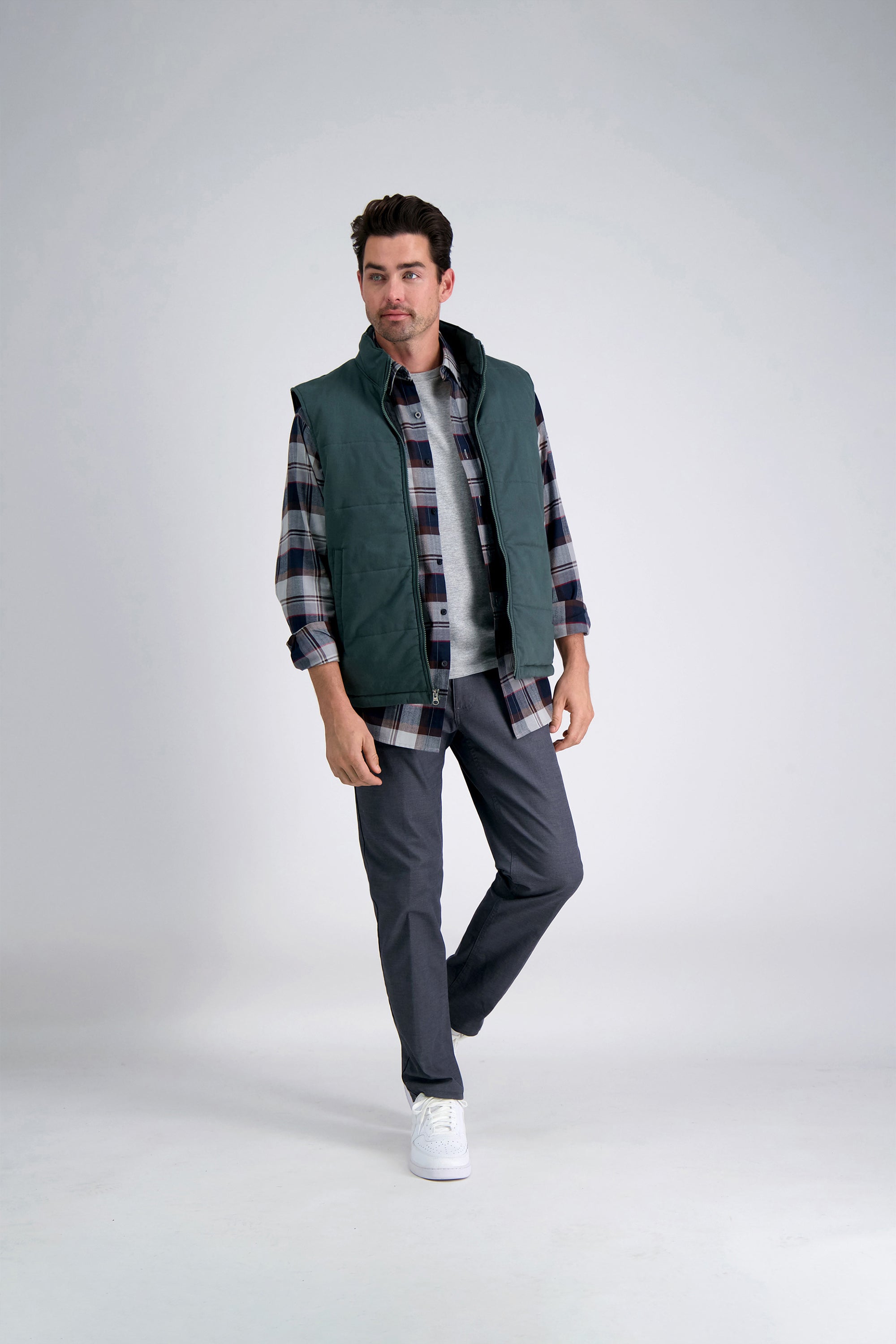 Puffer Vest - Moleskin, , hi-res#color_dark green