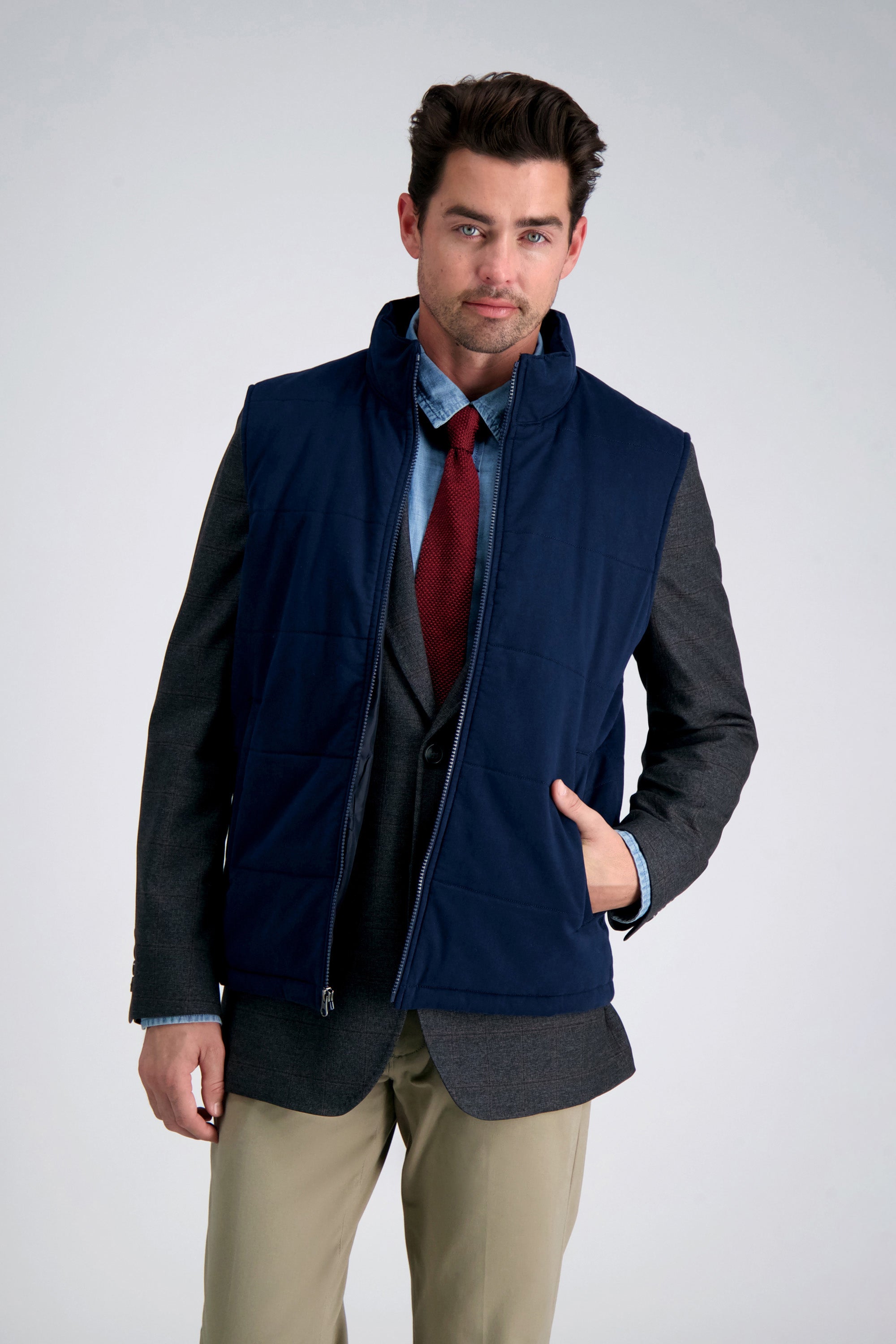 Puffer Vest - Moleskin, , hi-res#color_navy