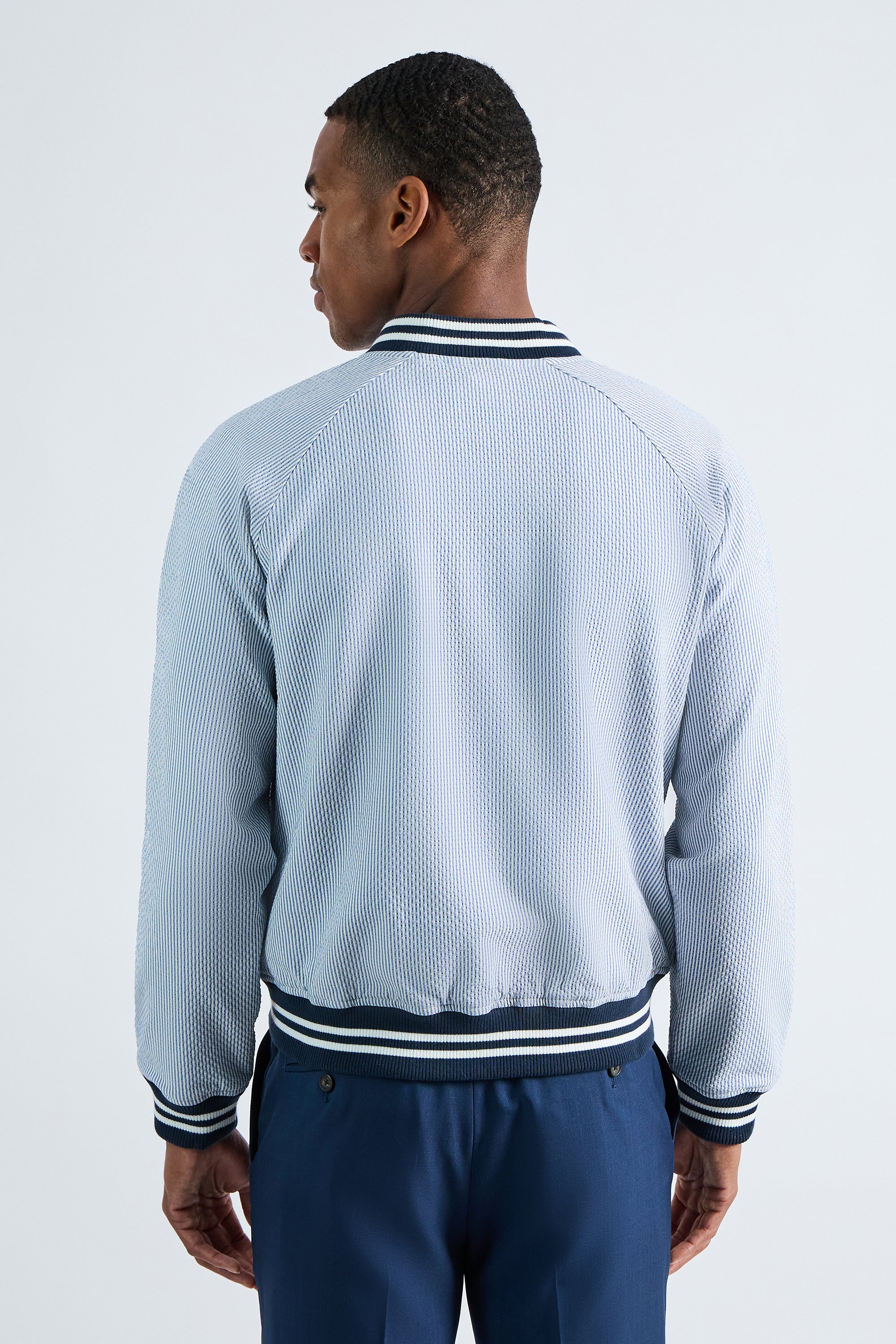 Seersucker Bomber Jacket, , hi-res