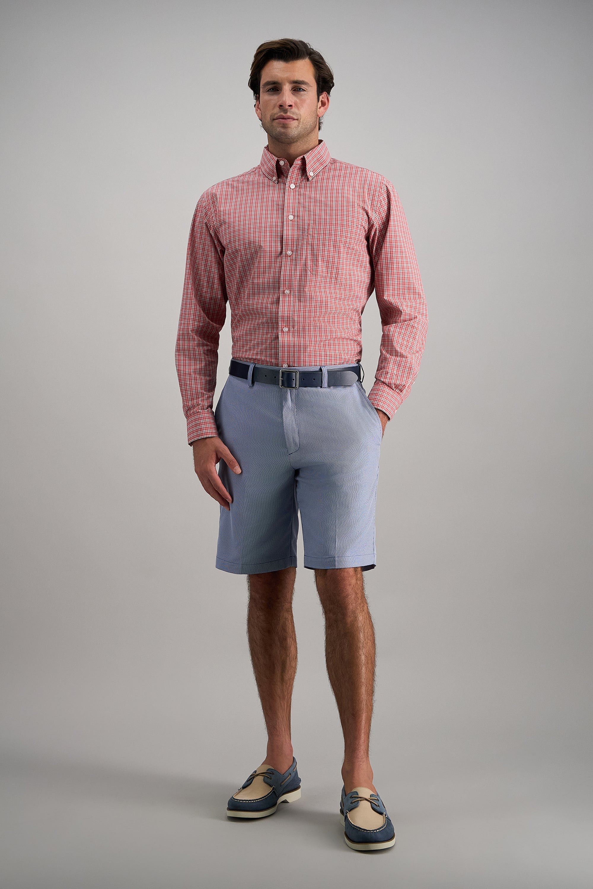 Cool 18® Pro Oxford Shortㅤ - Haggar.com#color_blue