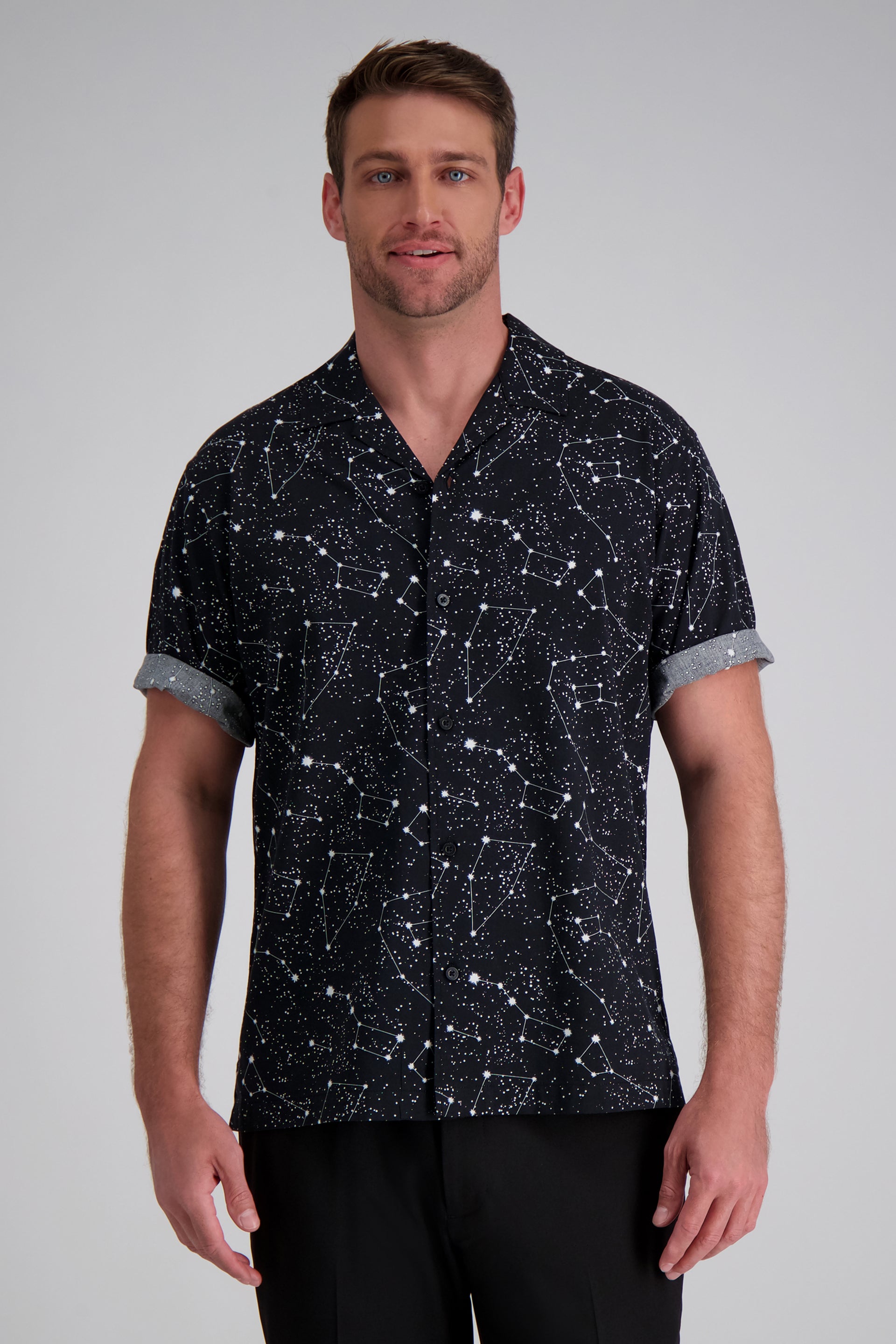 haggar short sleeve dress shirts Haggar Short Sleeve Seersucker Camp Shirt in Seafoam