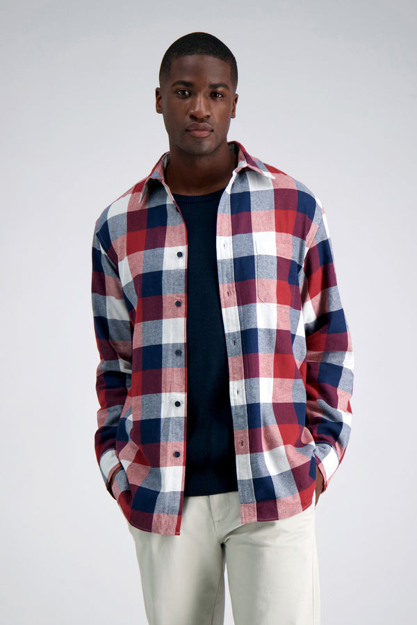 Long Sleeve Flannel Shirt, , hi-res#color_red