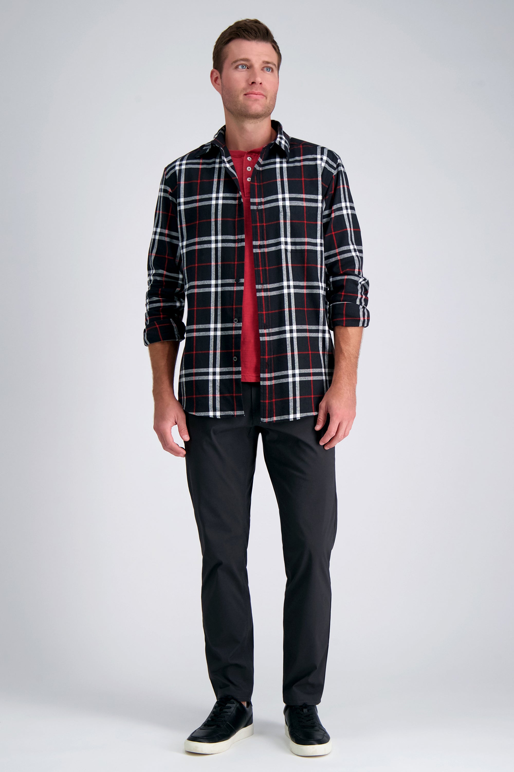 Long Sleeve Flannel Plaid Shirt, , hi-res