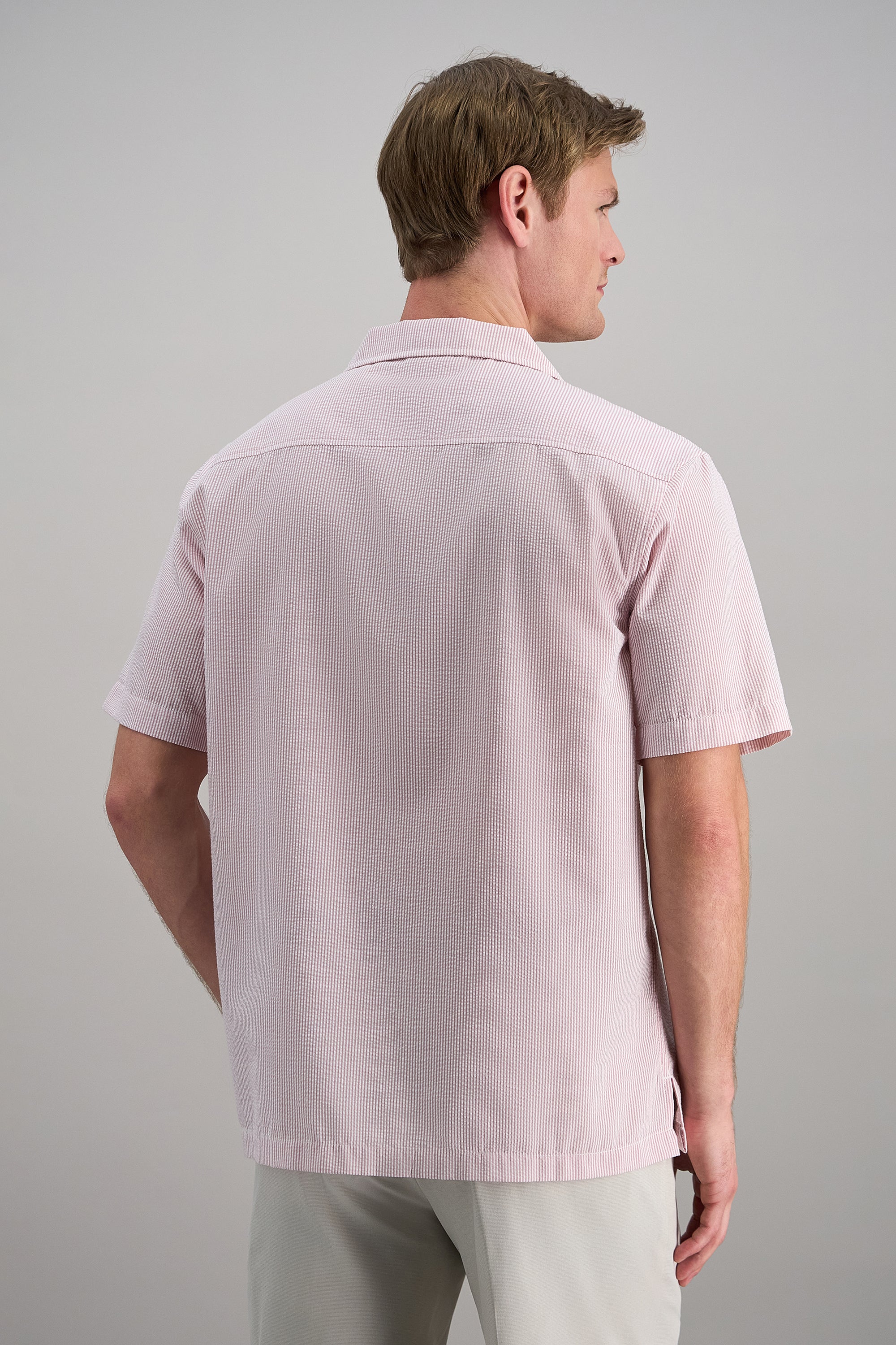 Short Sleeve Seersucker Camp Shirt - Haggar.com