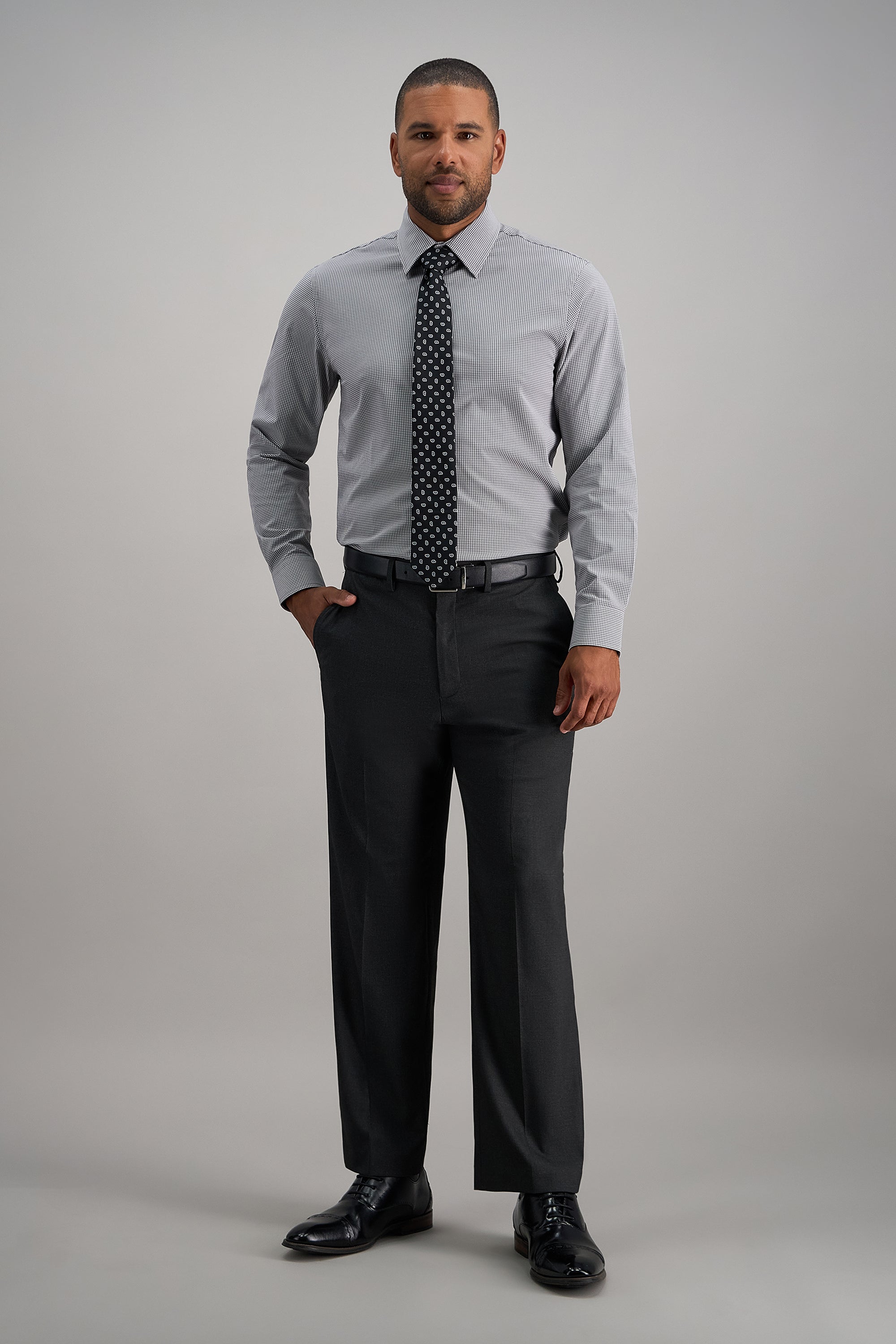 Smart Wash® Dress Shirt - Grey Check - Haggar.com