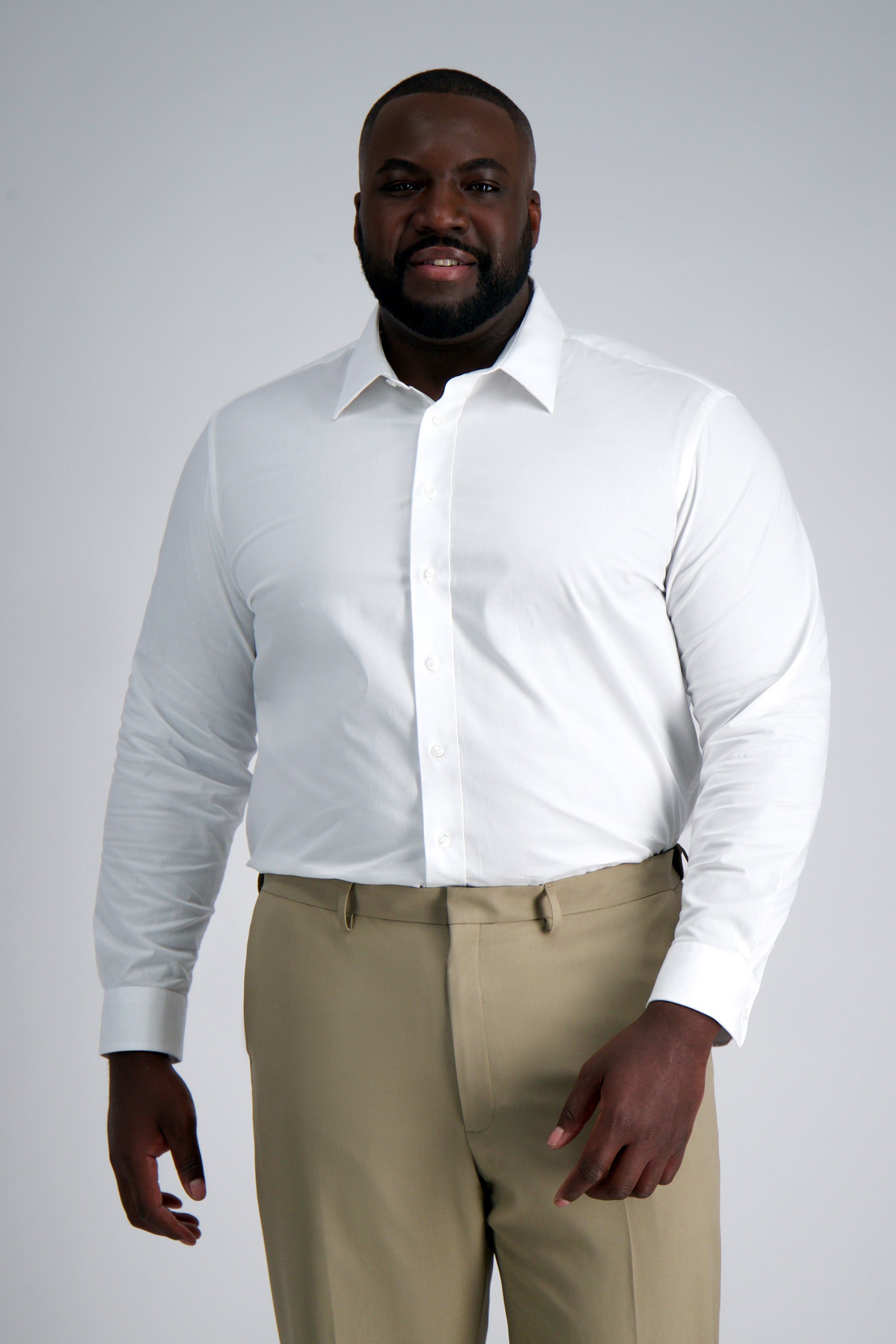 Big & Tall Haggar Men's Smart Wash Classic Fit Dress Shirt - White