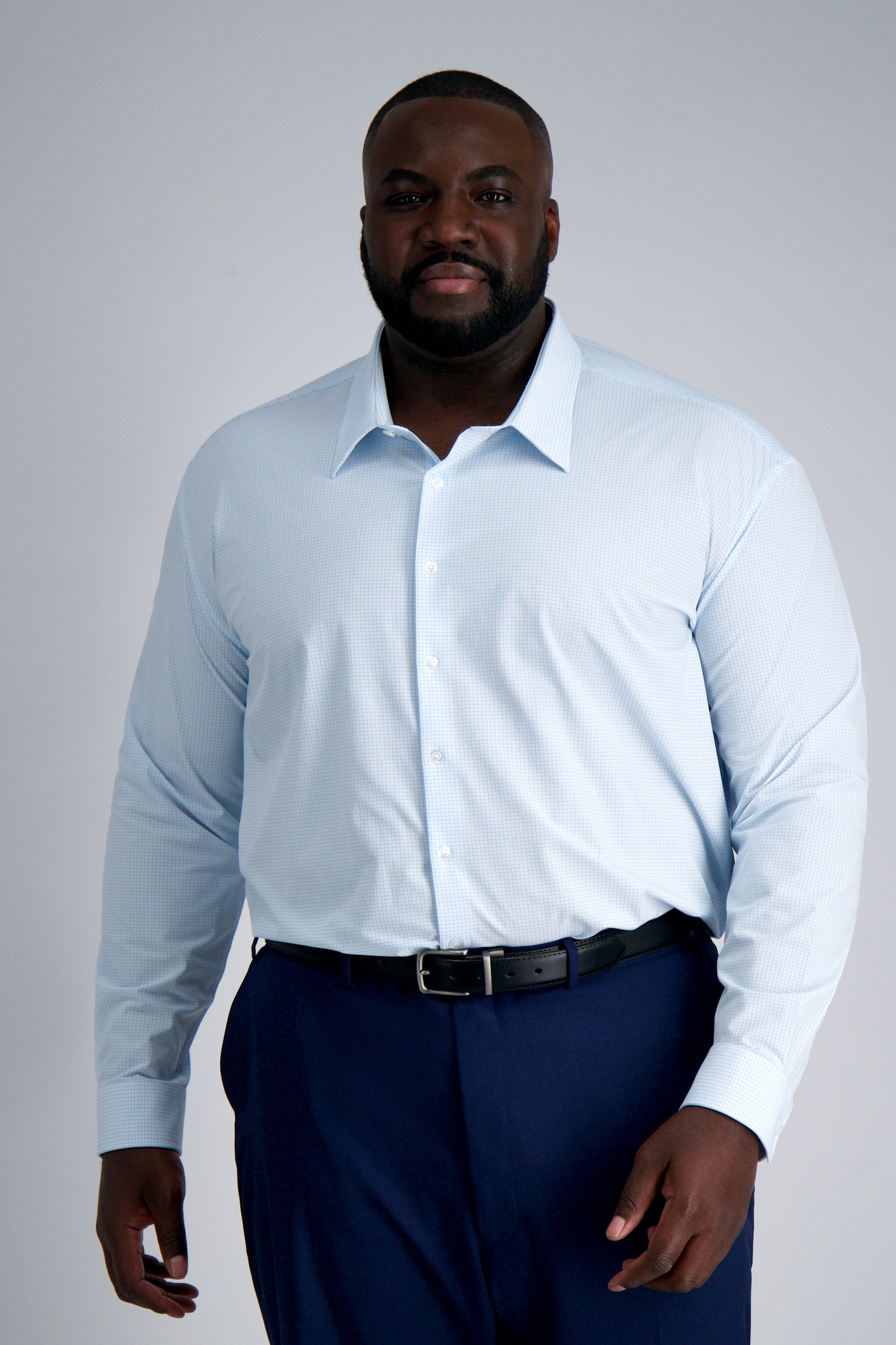 Smart Wash® Tall Dress Shirt Sky Check