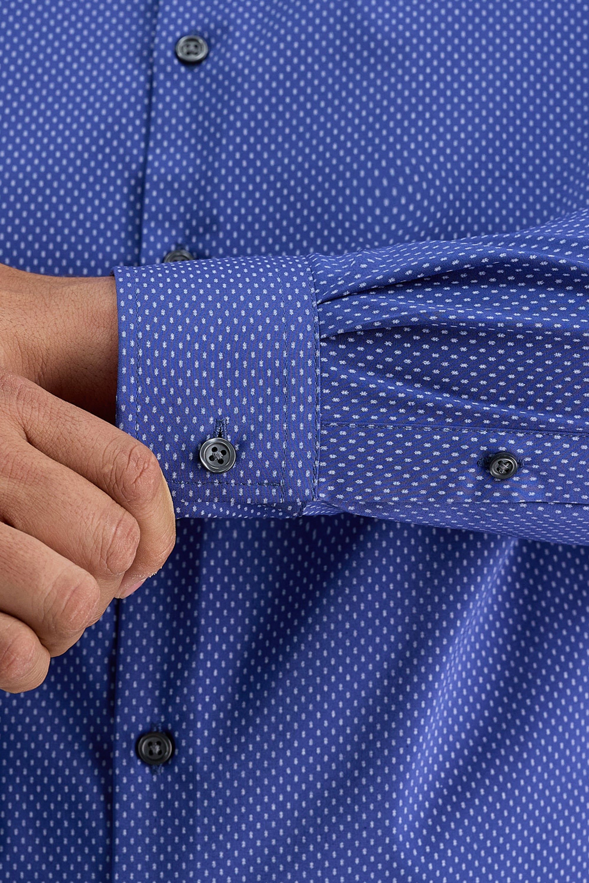Big & Tall Wrinkle Free Classic Fit Dress Shirt -  color_charcoal#color_charcoal