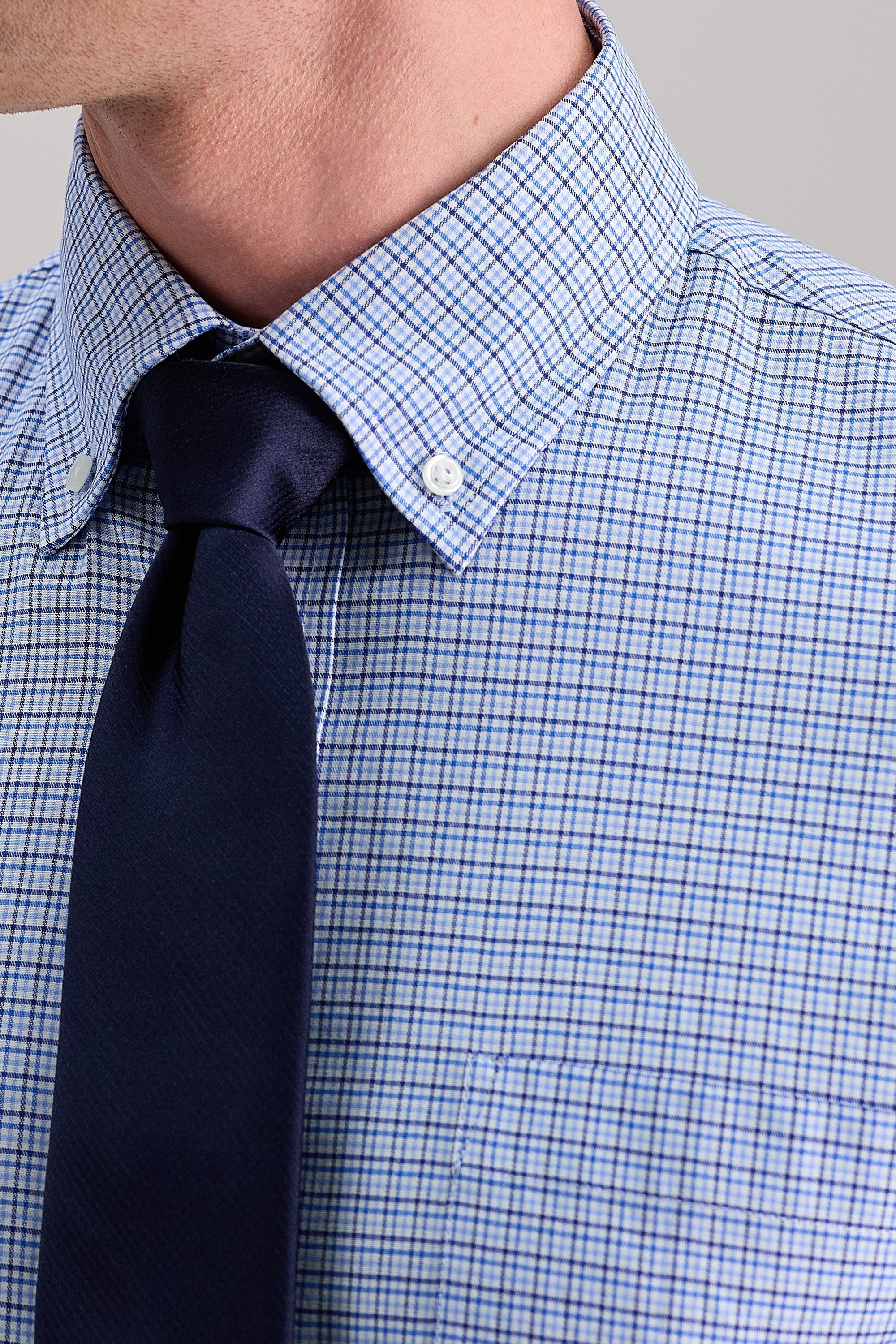 Premium Comfort Dress Shirt - Bright Blue Plaid - Haggar.com