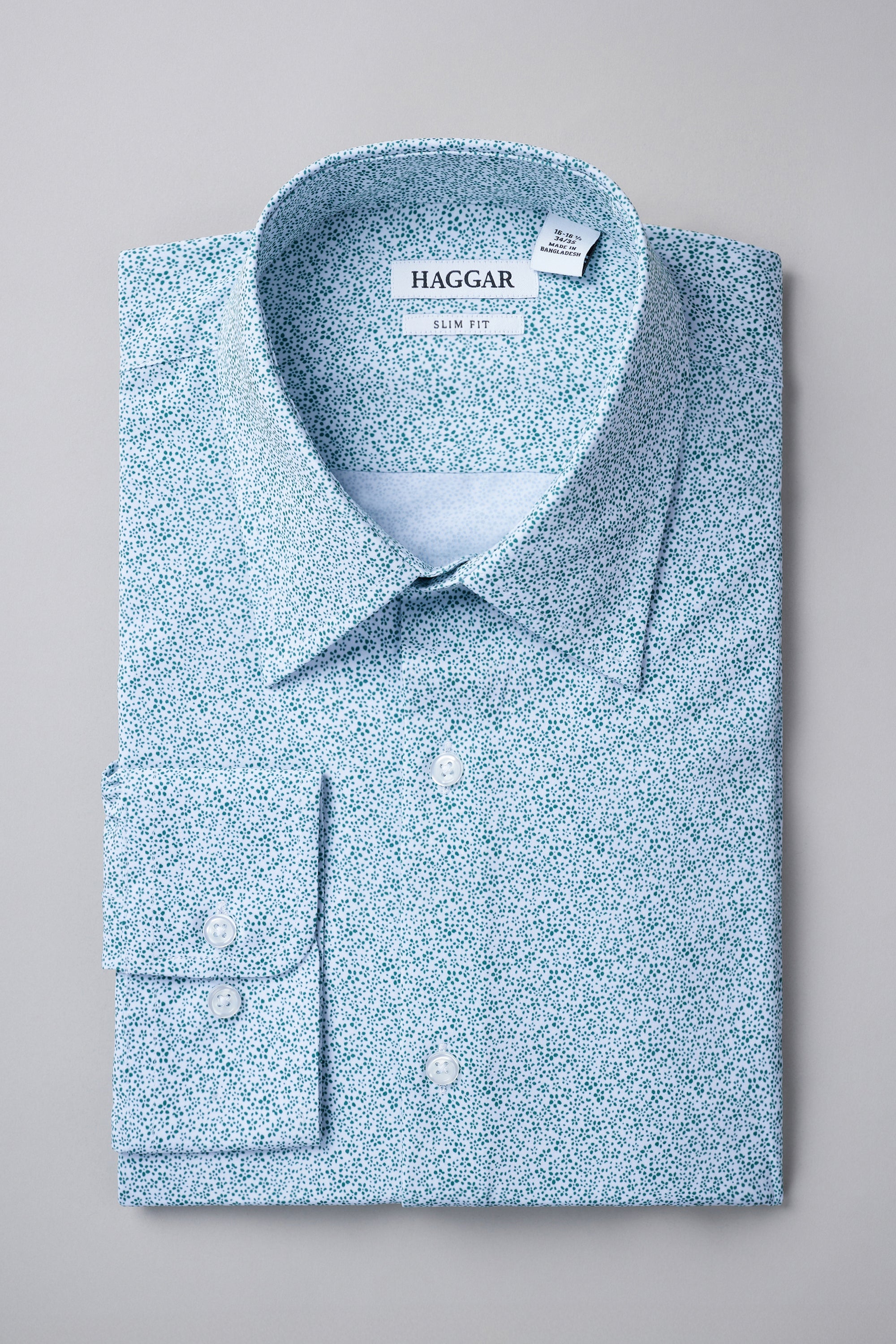 haggar smart wash classic fit dress shirt Men's Slim Button down