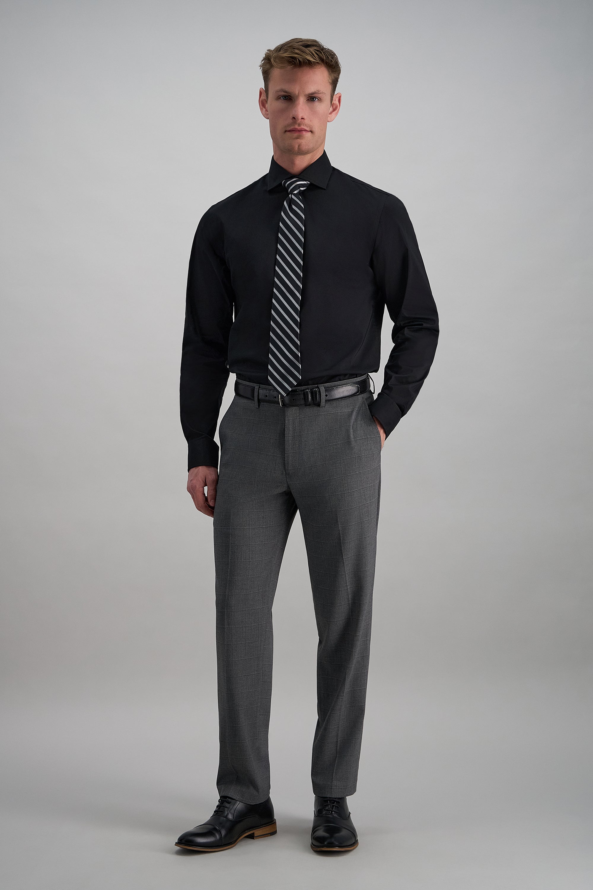 Wrinkle Free Slim Fit Dress Shirt - Haggar.com#color_black