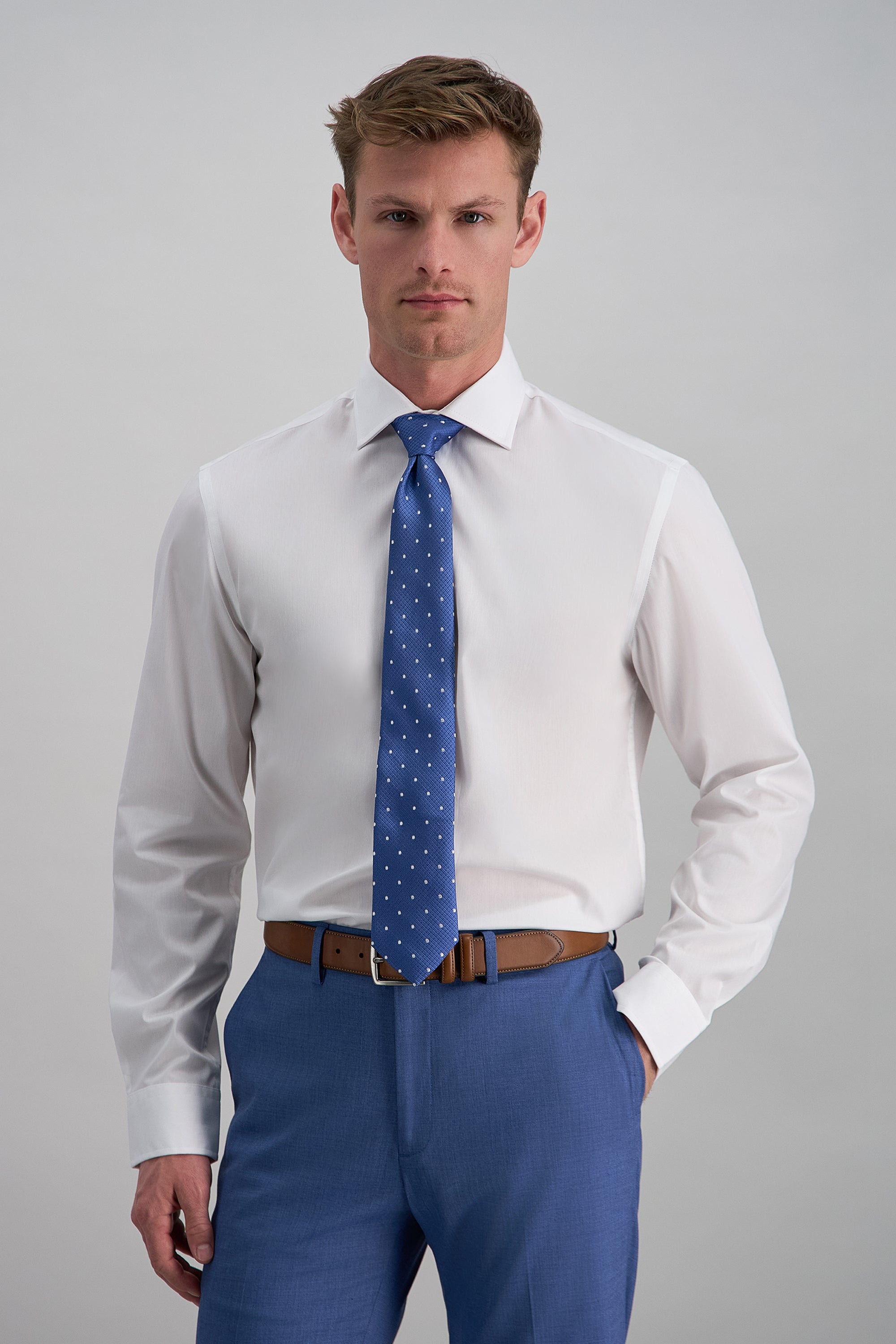 Wrinkle Free Slim Fit Dress Shirt - Haggar.com#color_white