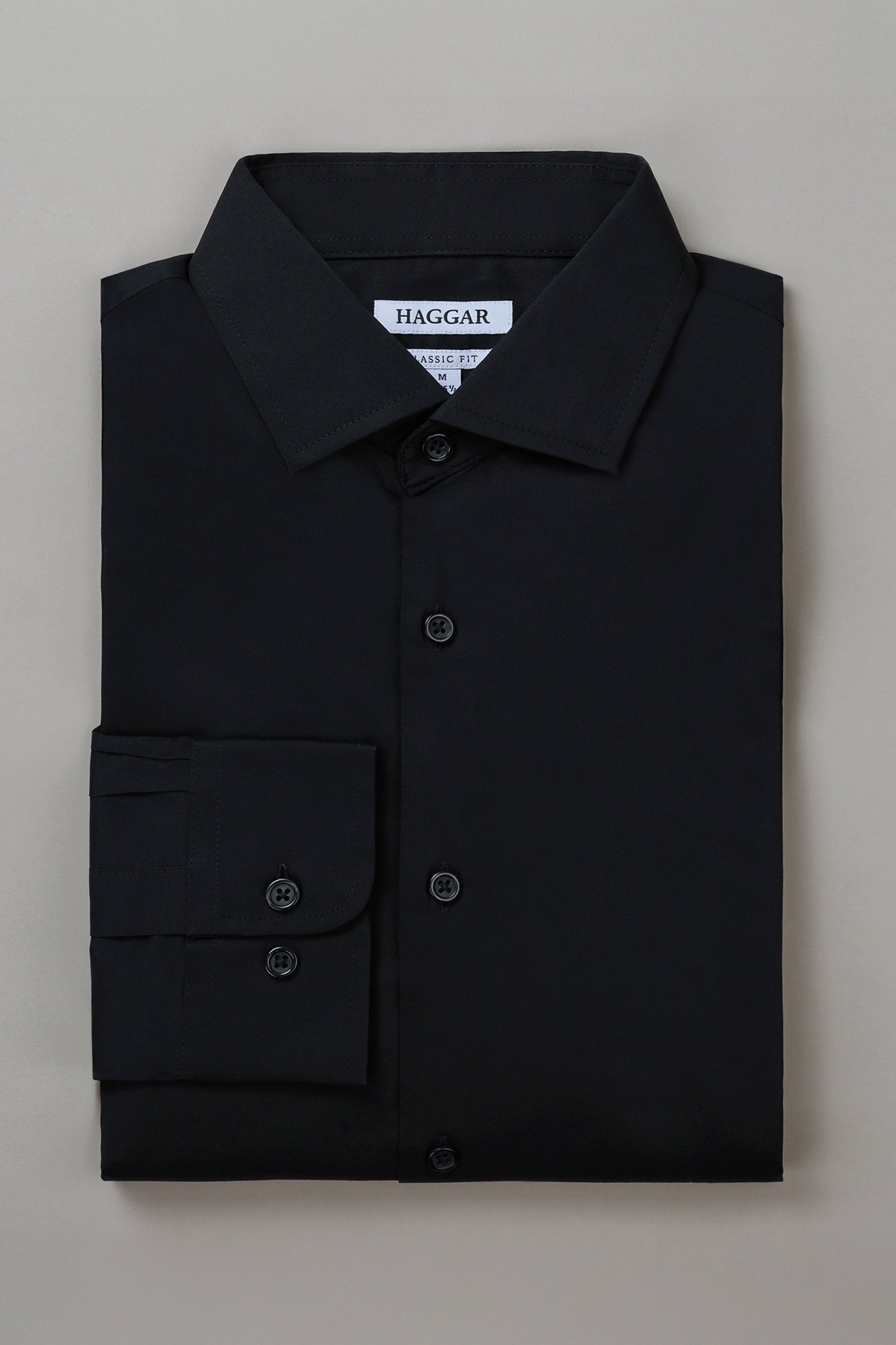 Haggar Big Wrinkle Free Classic Fit Dress Shirt in Black