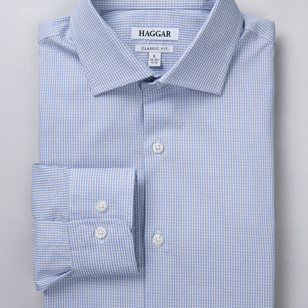 Haggar Big Wrinkle Free Classic Fit Dress Shirt in Light Blue