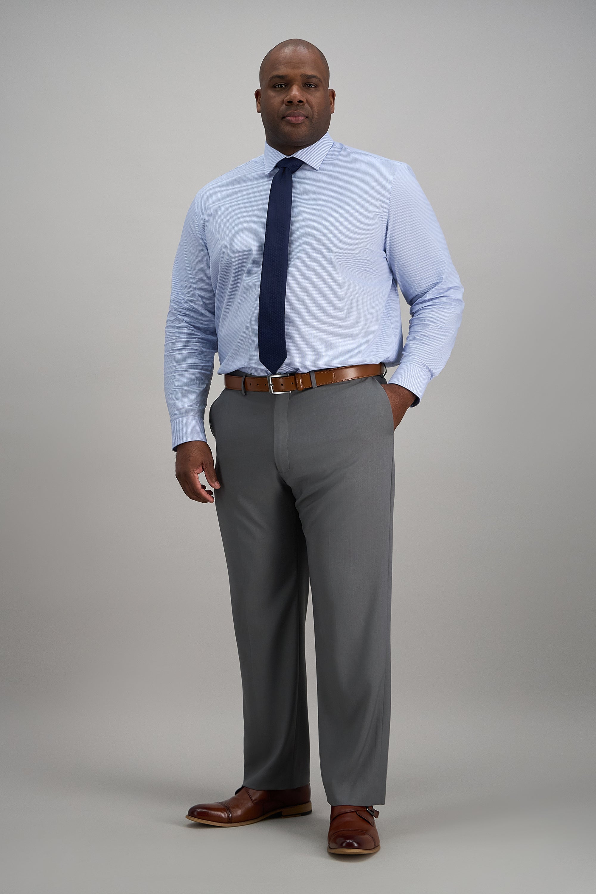 Big & Tall Wrinkle Free Classic Fit Dress Shirt - Haggar.com#color_light blue