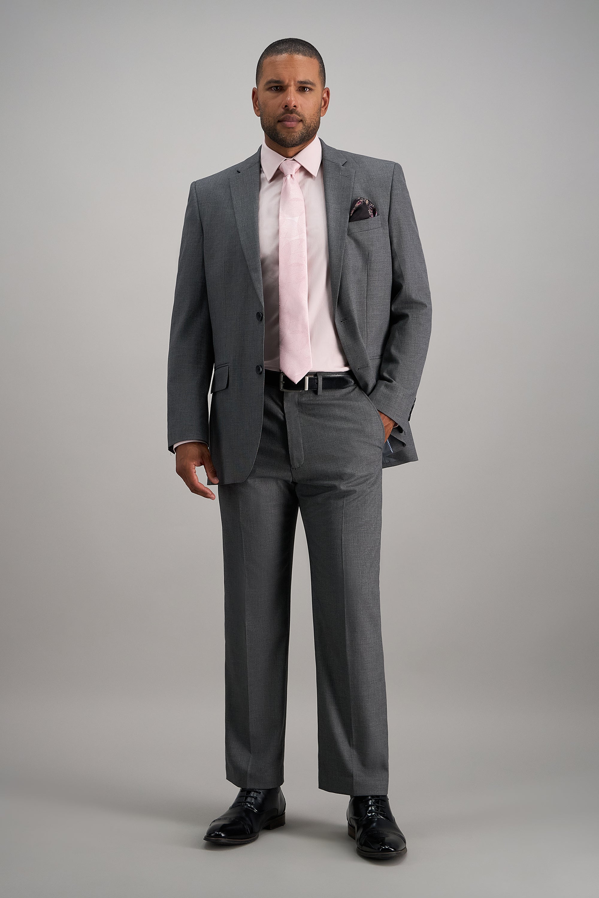 J.M. Haggar Premium Stretch Suit Pant - Flat Front, , hi-res#color_med grey