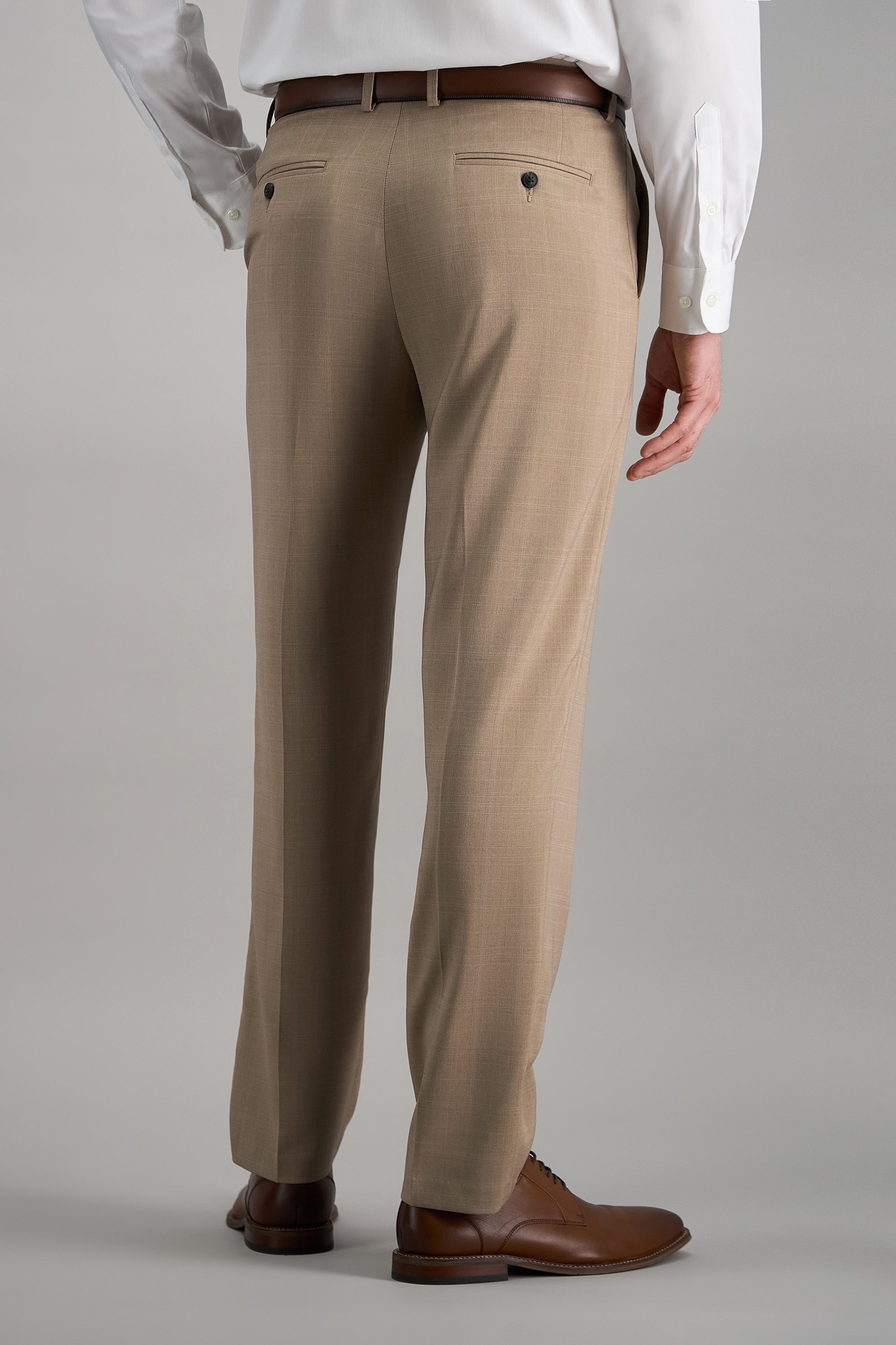 Smart Wash® Repreve® Tonal Plaid Suit Pant - Haggar.com#color_taupe
