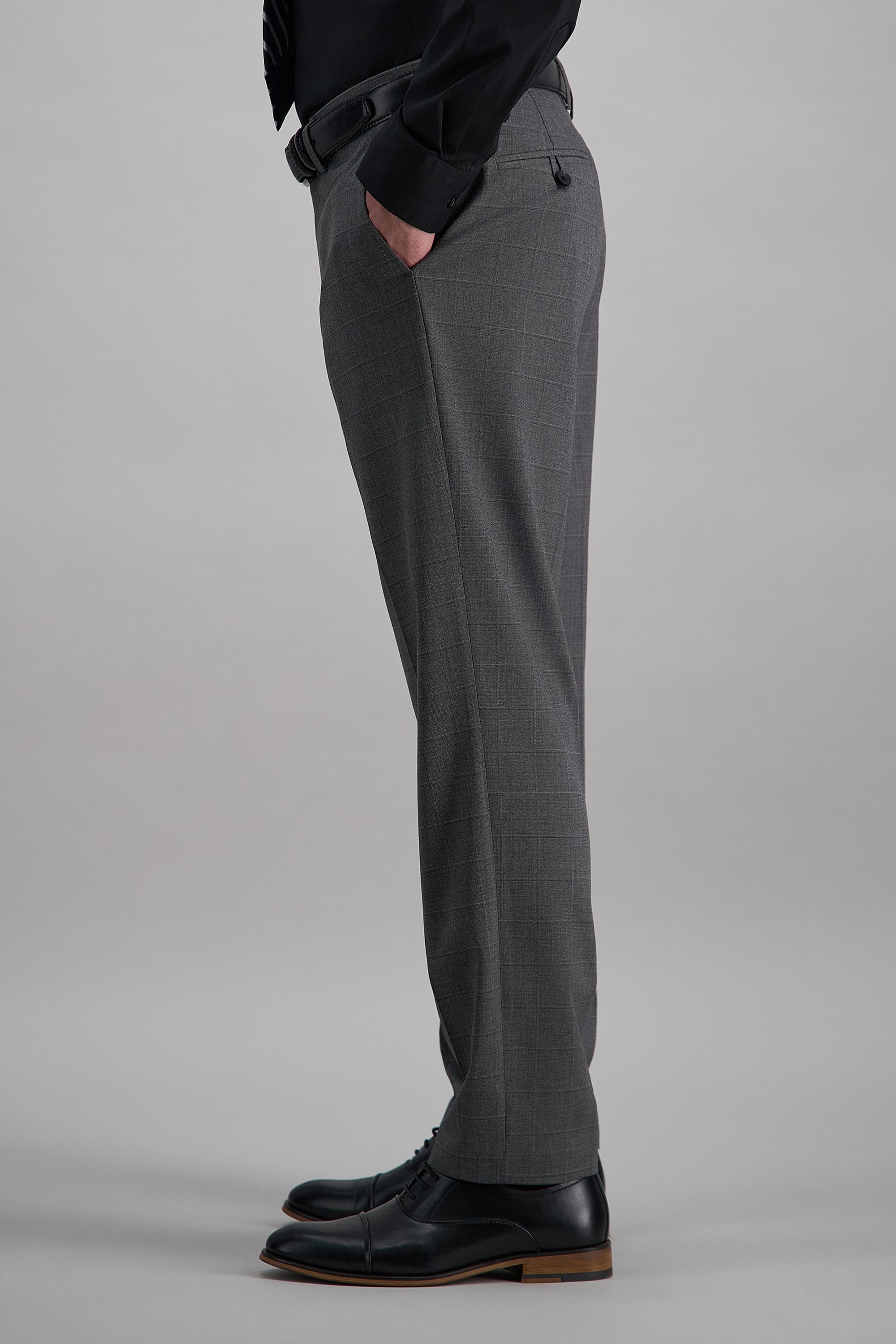 J.M. Haggar™ Sharkskin Windowpane Suit Pant - Haggar.com#color_med grey