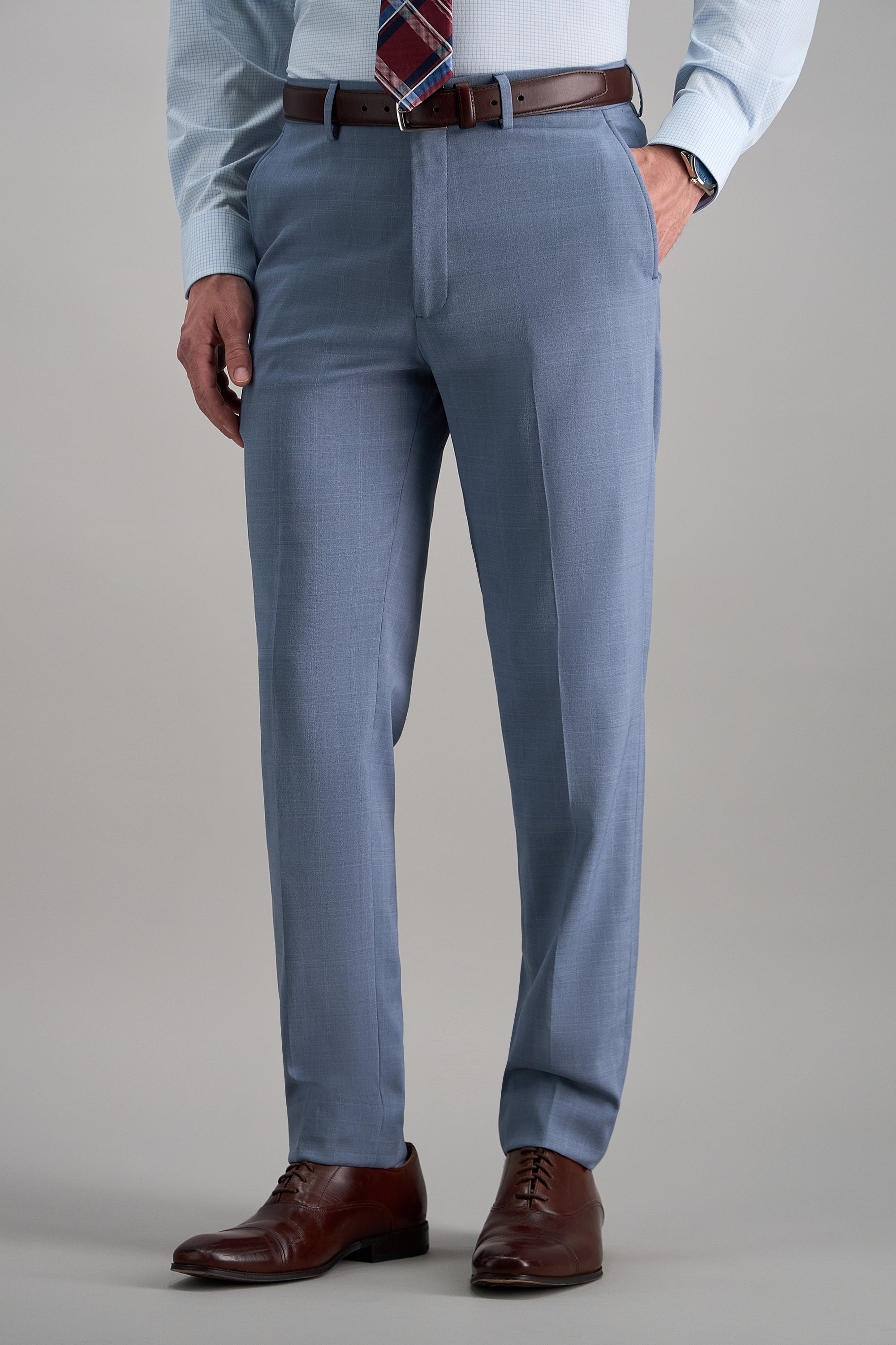 Haggar Smart Wash Tonal Plaid Suit Pants in Chambray | Size: 29 X 32 Haggar Smart Wash Tonal Plaid Suit Pants in Chambray | Size: 29 X 32