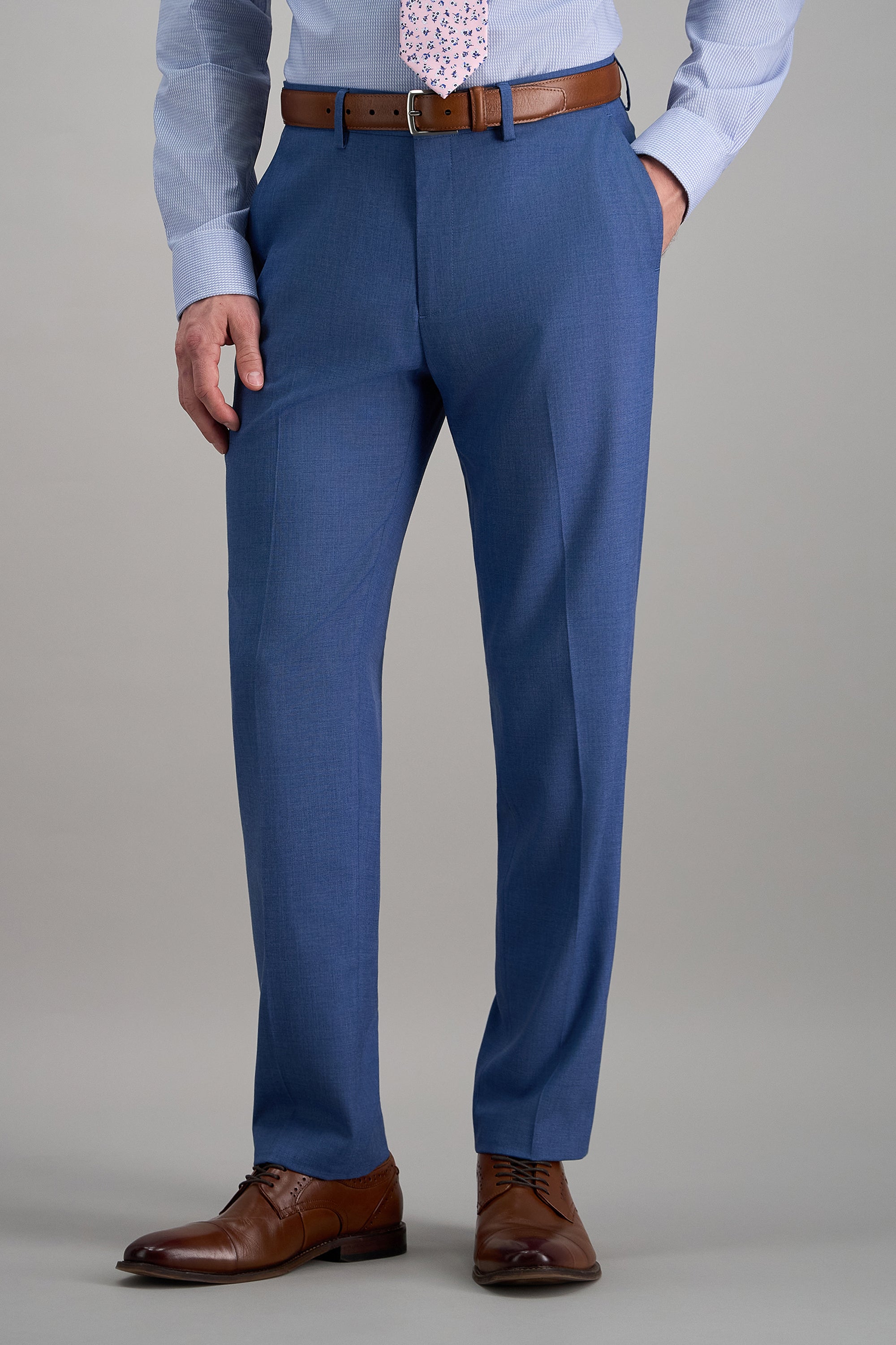 Smart Wash® Premium Stretch Plaid Suit Pant - Haggar.com#color_lt blue