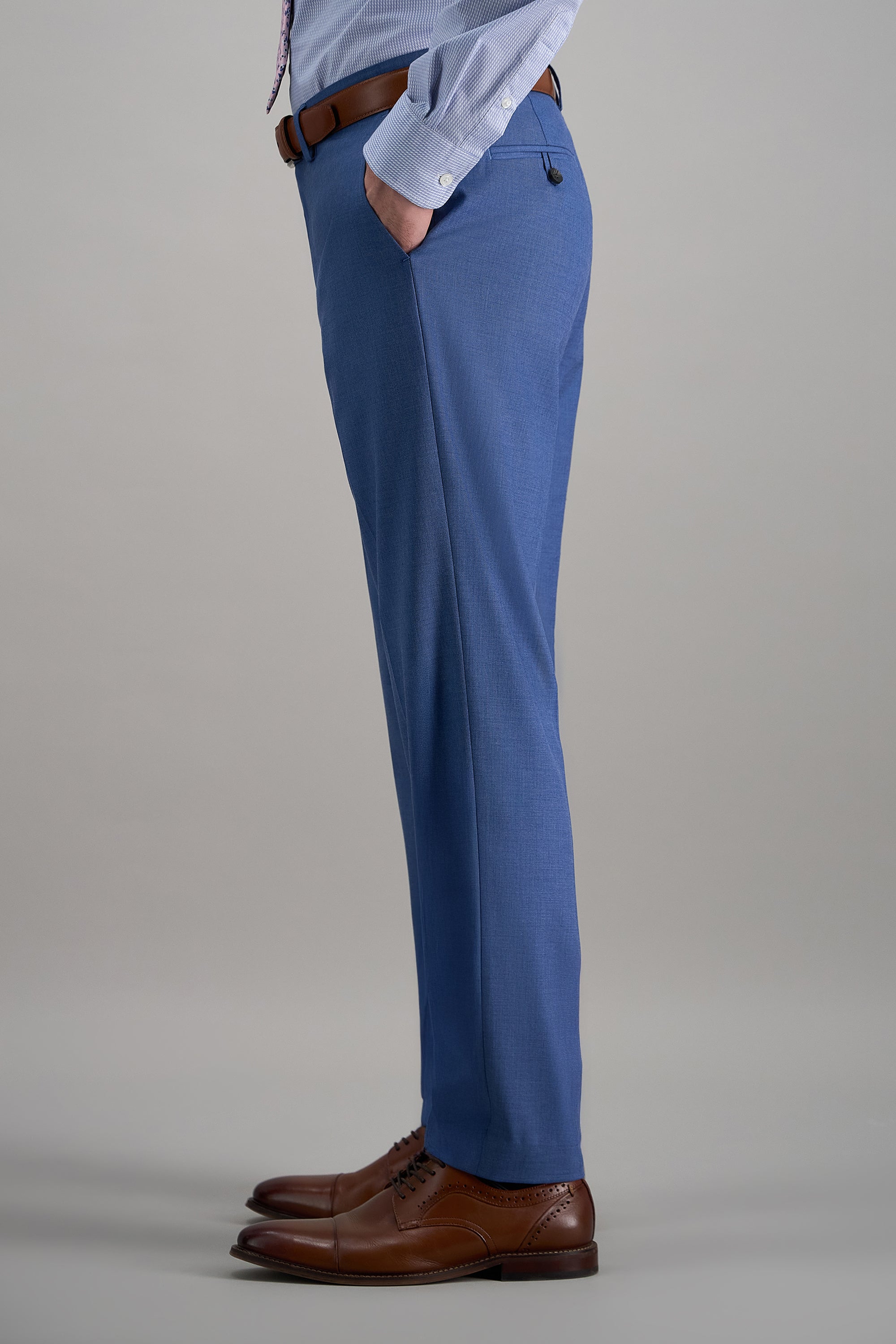 Smart Wash® Premium Stretch Plaid Suit Pant - Haggar.com#color_lt blue