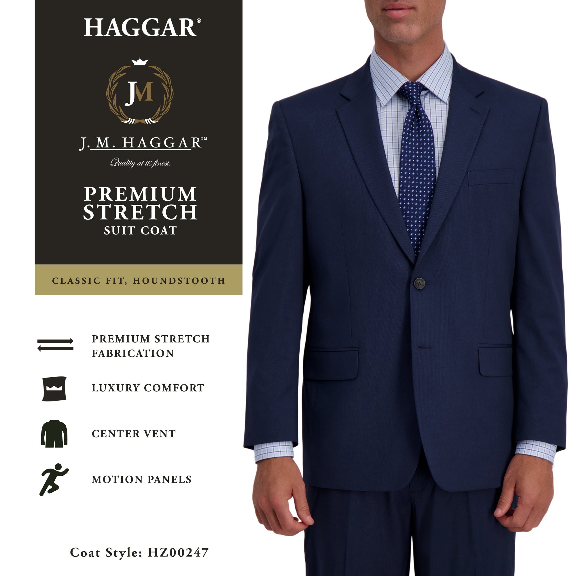 J.M. Haggar Houndstooth Suit Jacket, , hi-res