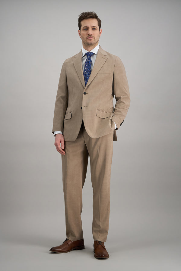 Smart Wash® Repreve® Tonal Plaid Suit Jacket - Haggar.com#color_taupe