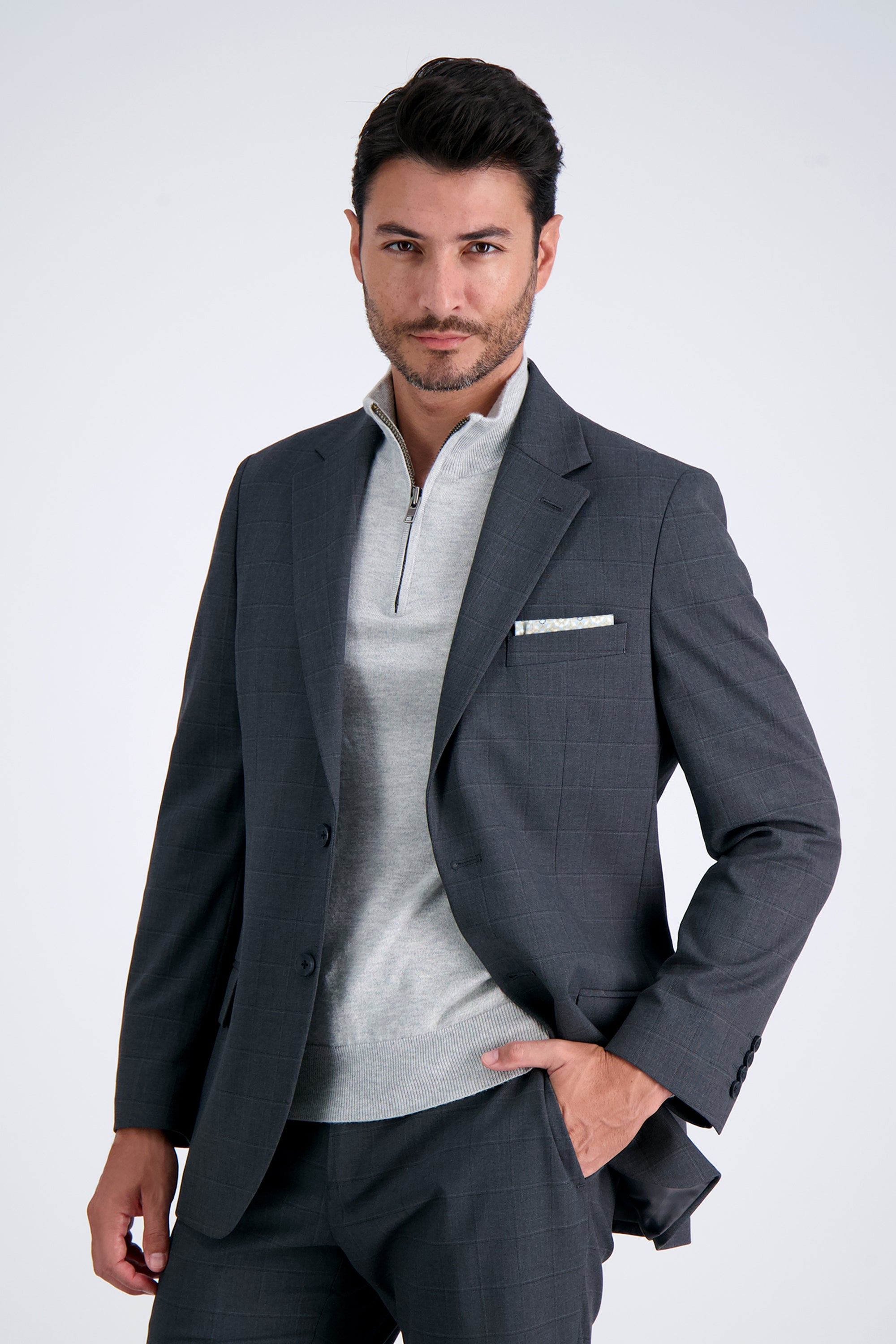 J.M. Haggar Windowpane Suit Jacket, , hi-res