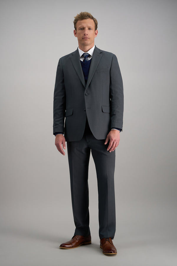Travel Performance Stria Suit Jacket - Haggar.com#color_dark heather grey