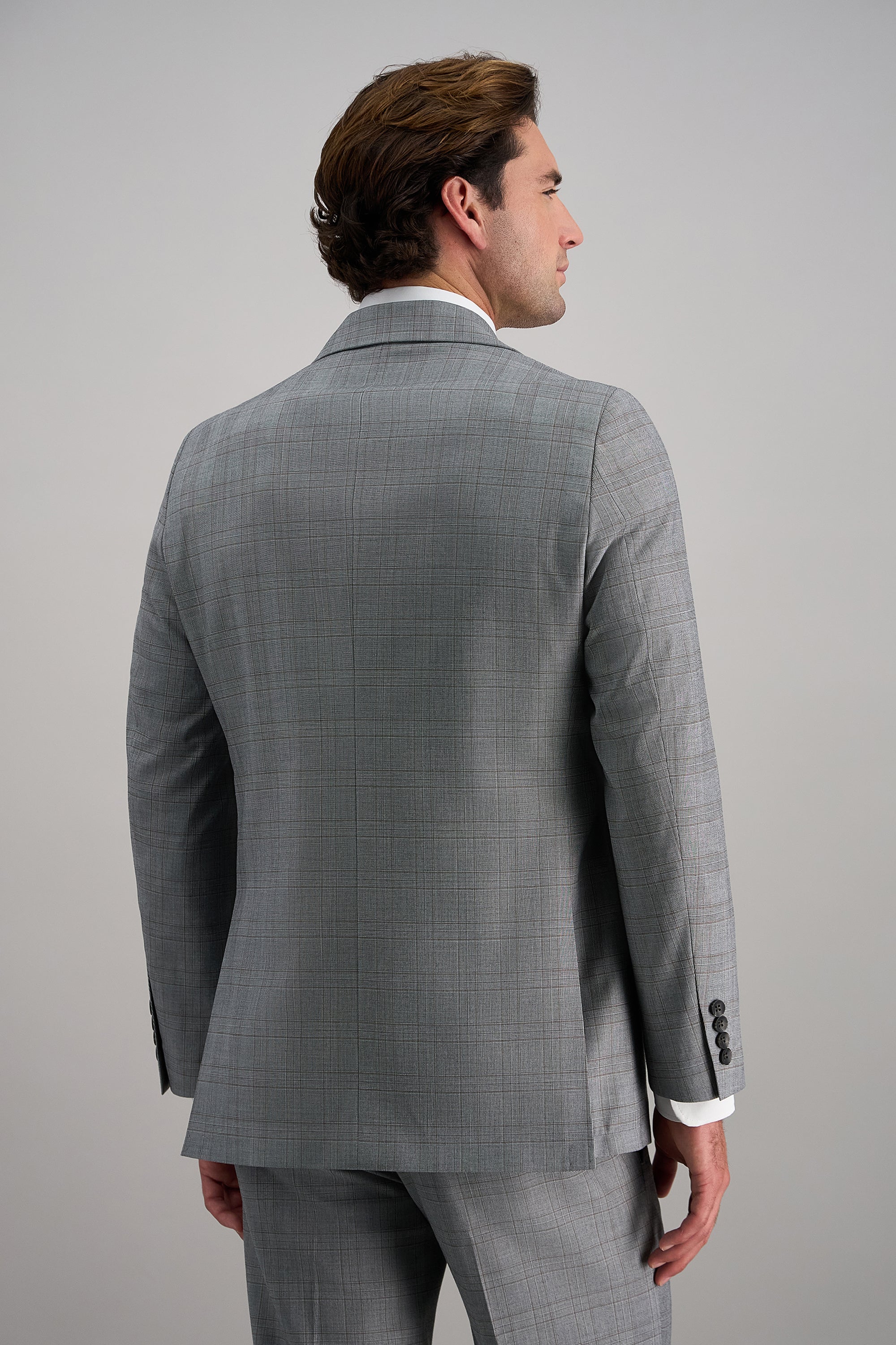 Sir Jac グレー カジュアルジャケット J.M. Haggar Glen Plaid Sharkskin Suit Jacket