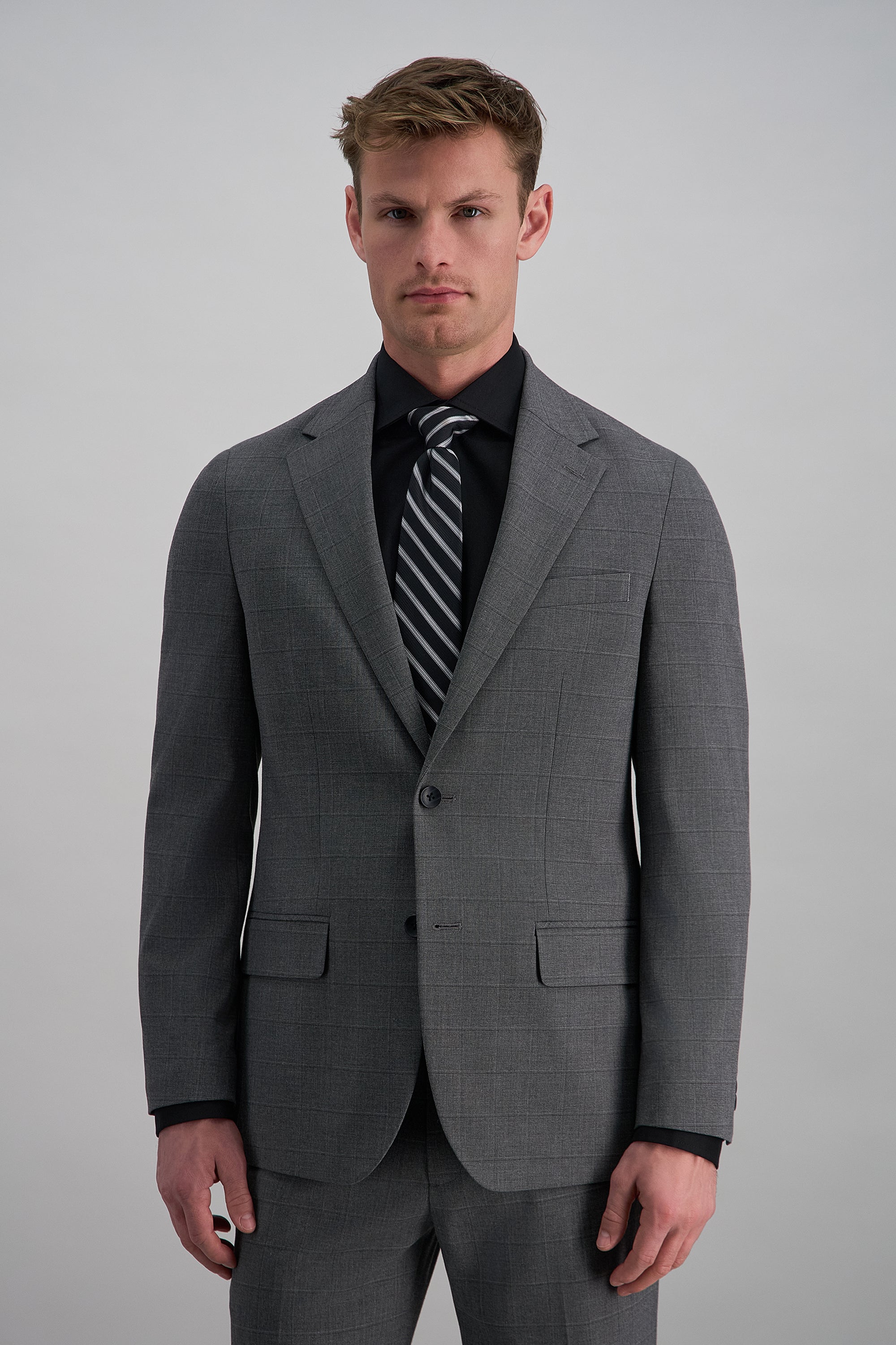 J.M. Haggar™ Sharkskin Windowpane Suit Jacket - Haggar.com#color_med grey