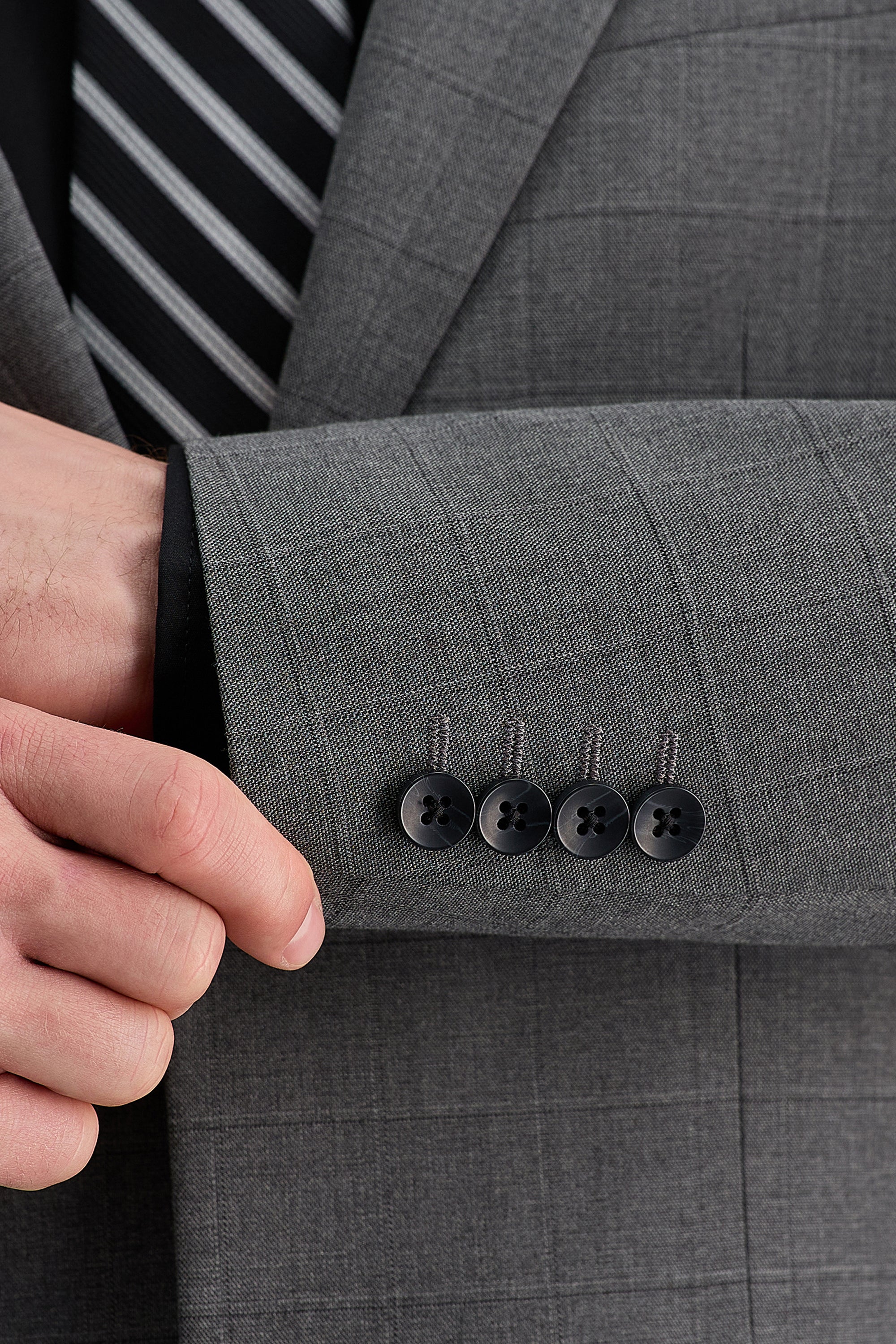 J.M. Haggar™ Sharkskin Windowpane Suit Jacket - Haggar.com#color_med grey