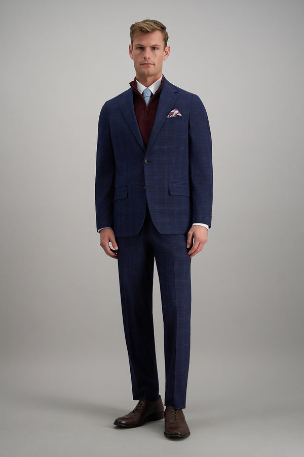 J.M. Haggar Prince of Wales Suit Jacket, , hi-res#color_blue