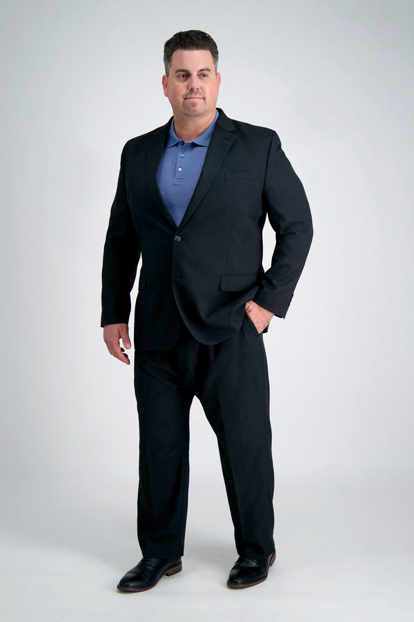 Big & Tall Travel Performance Heather Twill Suit Jacket, , hi-res#color_black