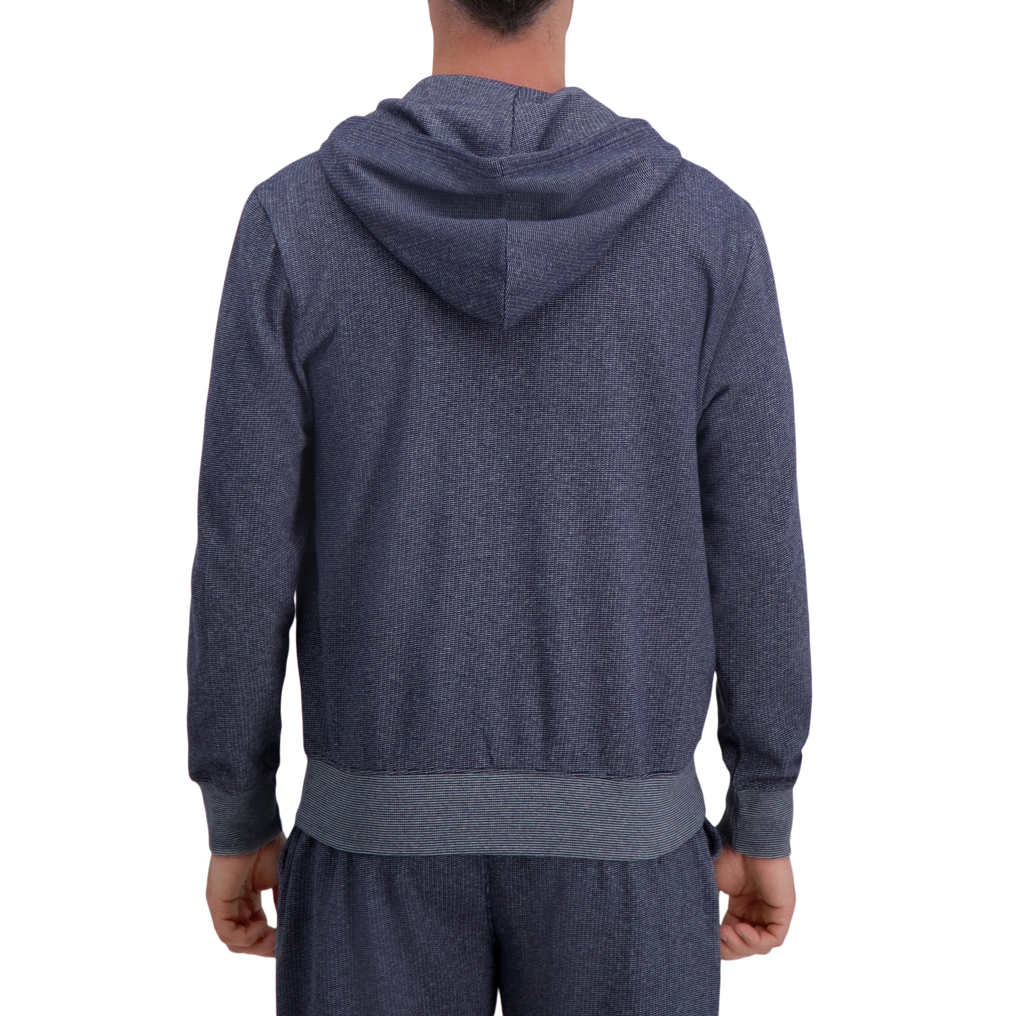 Full Zip Textured Fleece Hoodie Sweatshirt, , hi-res
