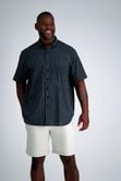 Big &amp; Tall Short Sleeve Button-Down Linen Shirt, Black view# 1