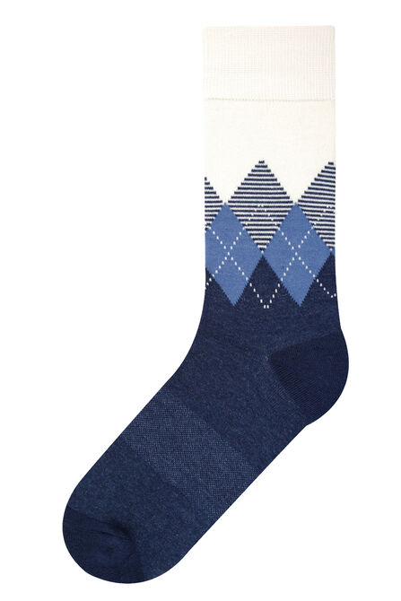 Placed Argyle Socks, DARK BLUE view# 1