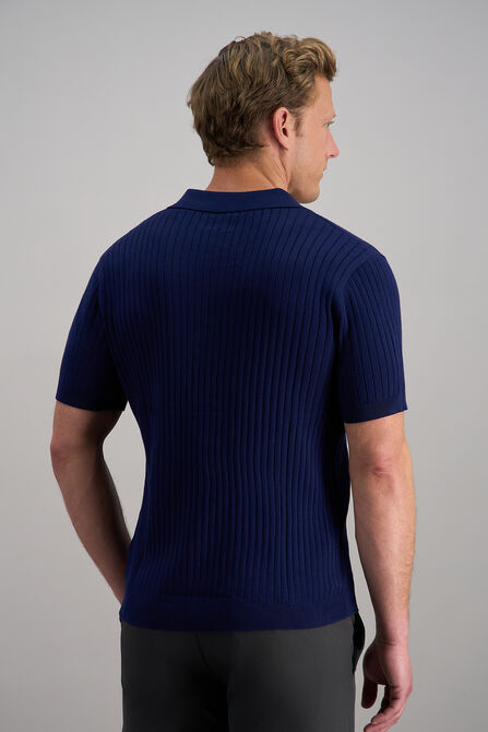 Johnny Collar Ribbed Sweater, Glacier Blue view# 4