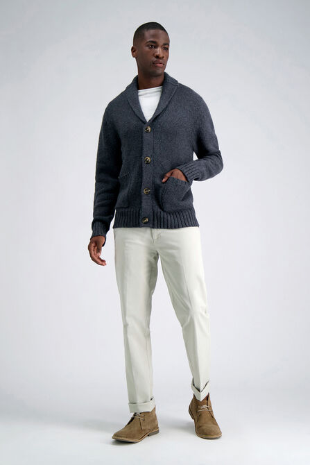 Long Sleeve Cardigan Sweater, Charcoal Htr view# 3