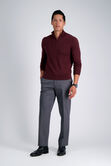 Long Sleeve Zip Sweater, Sangria view# 3